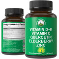 Immune Support Supplement with 6 Top Ingredients. Vitamin D3 K2 + Vitamin C + Elderberry + Zinc + Quercetin. Includes 5000 IU Vitamin D. Immunity Capsules. Supplements for Women and Men Peak PerformanceBuy Supplements Australia