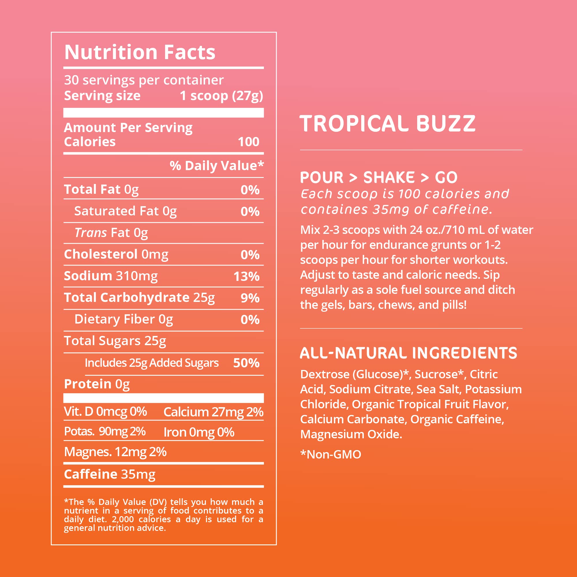 Tailwind Nutrition Endurance Fuel, Caffeine Drink Mix with Electrolytes