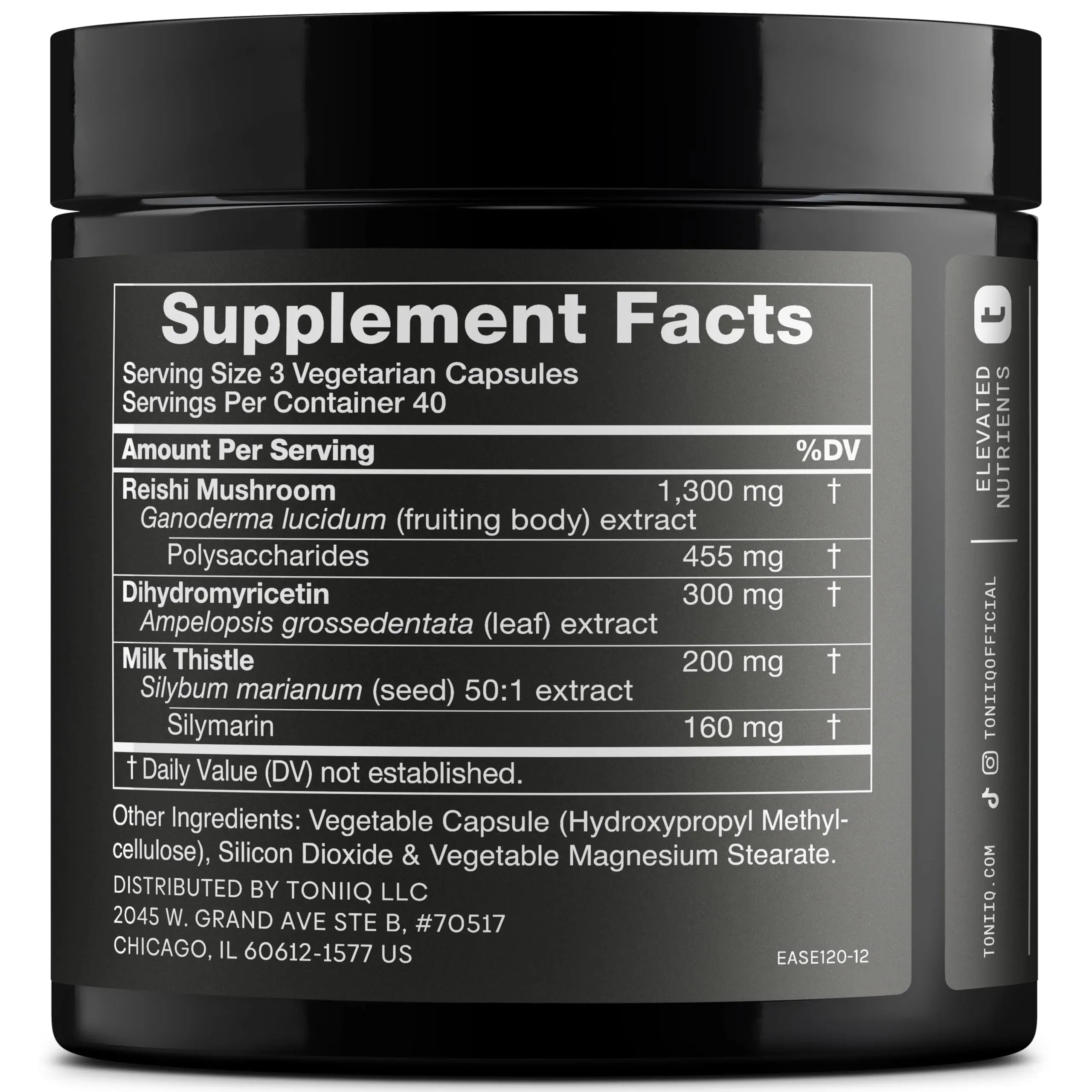 Toniiq Ease with DHM - Full Liver Support for a Night Out - 120 Capsules - 50x Super Concentrated Extract Toniiq buy supplements Au