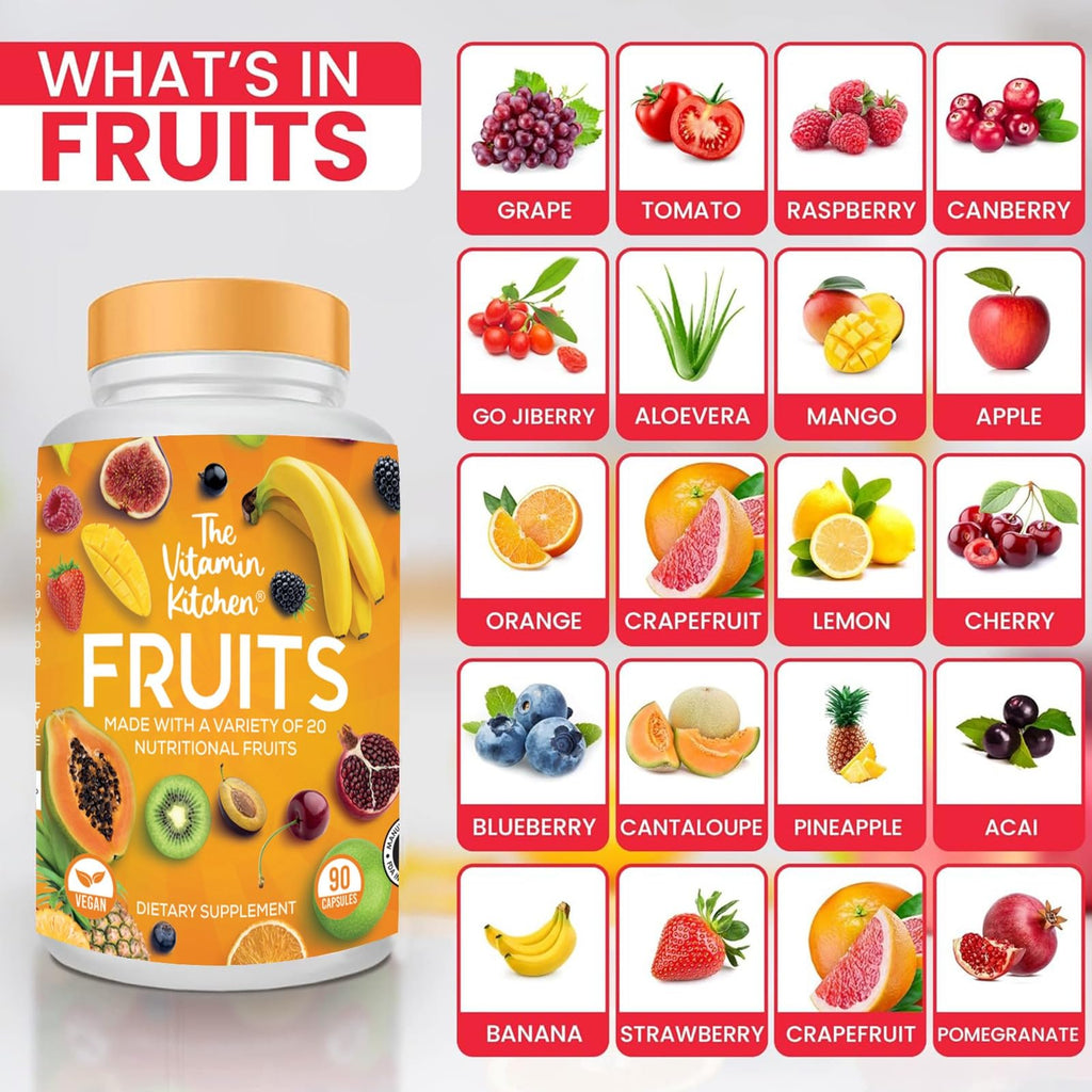 The Vitamin Kitchen Fruit and Veggie Supplements-90 Fruits, 90 Veggies Capsules The Vitamin KitchenBuy Supplements Australia