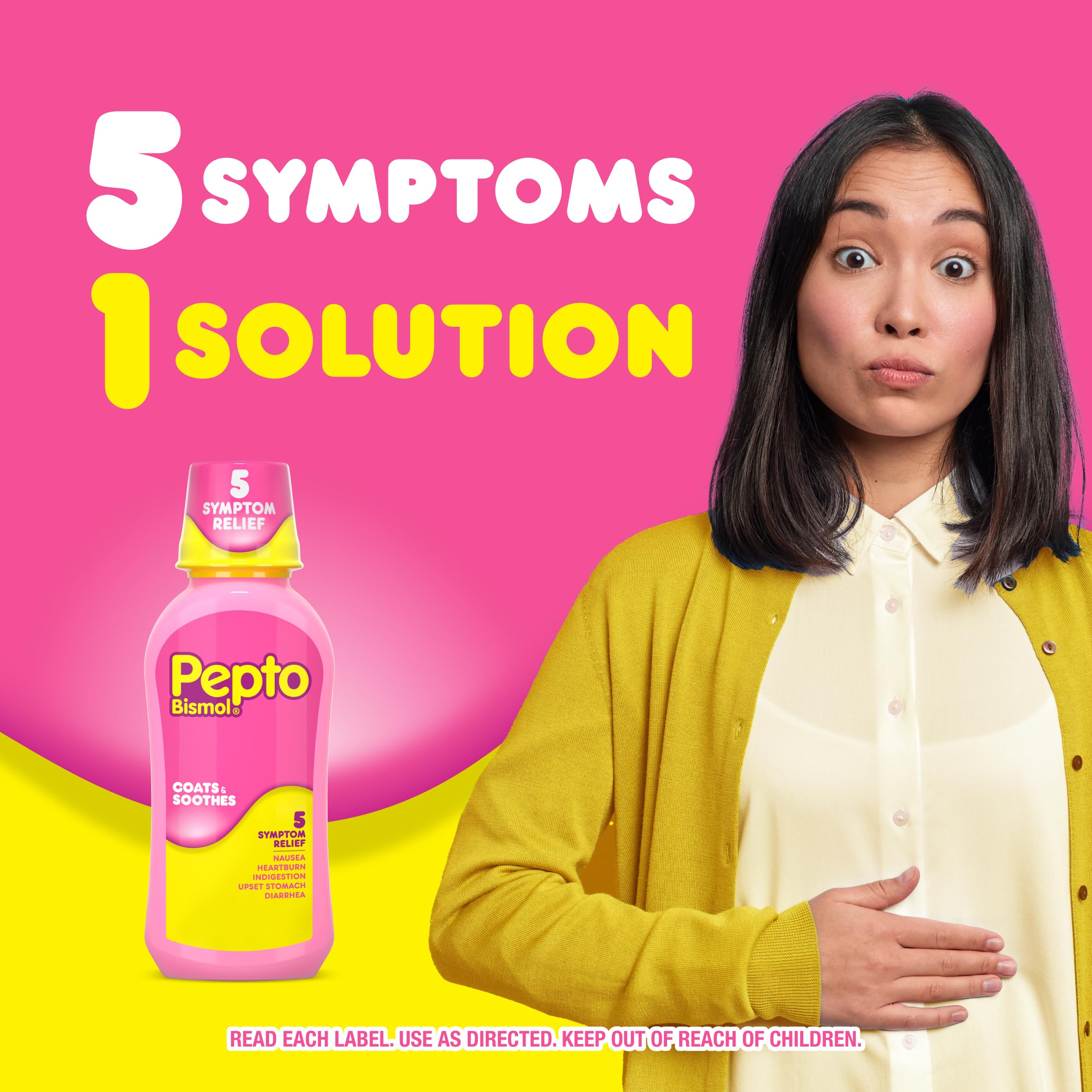 Pepto Bismol Liquid, Upset Stomach Relief, Nausea Relief, Heartburn Relief, Indigestion Relief, Anti Diarrhea Medication for Adults - 5 Symptom Fast Relief, 2x12 oz Pepto Bismol buy supplements Au