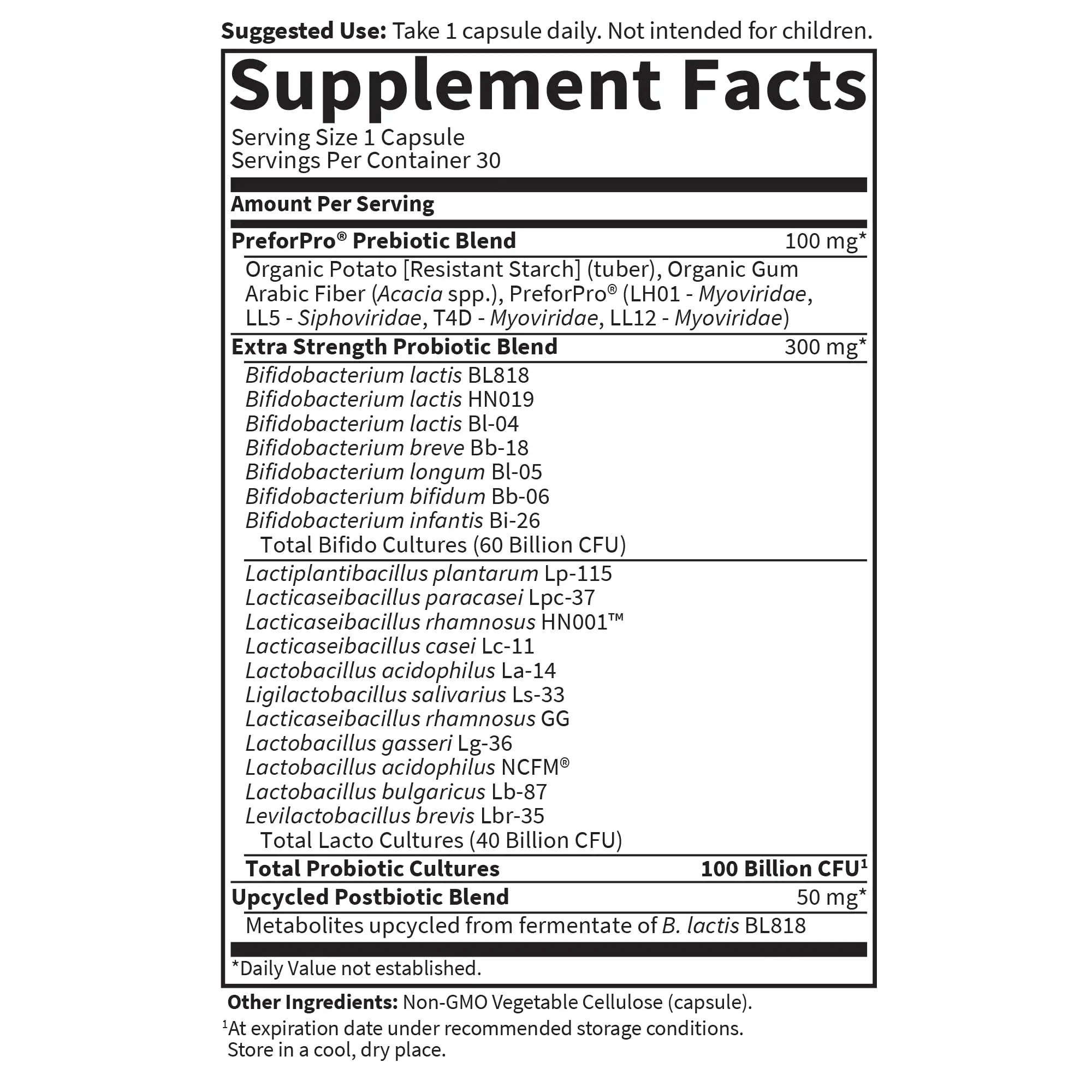 Garden of Life Dr Formulated Probiotics 100 Billion CFU Pre + Pro + Postbiotics - Extra Strength Digestive & Immune Support for Men and Women, Potato, Acacia, Postbiotic Metabolites, 30 Capsules Garden of LifeBuy Supplements Australia