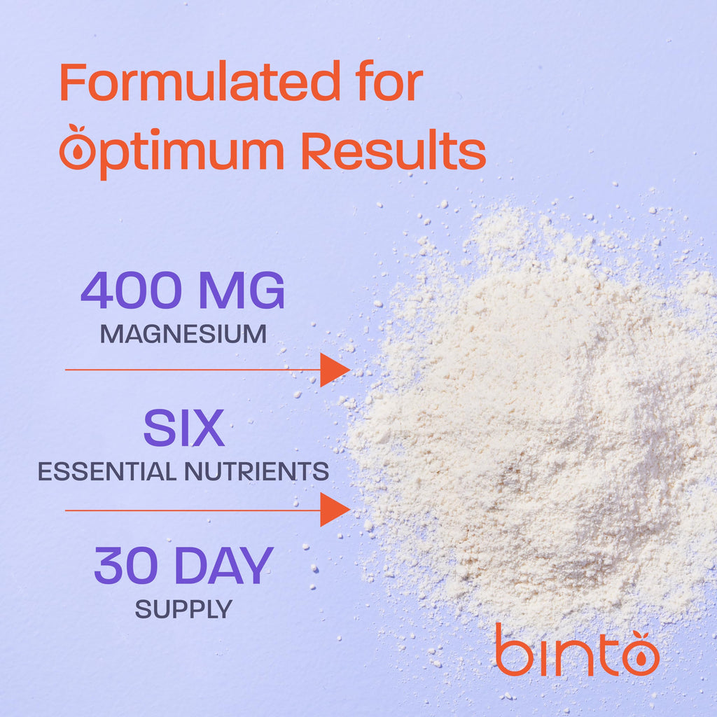 Binto Glow Down - Sleep Better & De-Stress with Our Berry Vanilla Magnesium Drink Mix, Made in USA, Sugar-Free, Preservative-Free, Gluten-Free Drink Mix (60 Day Supply) BintoBuy Supplements Australia