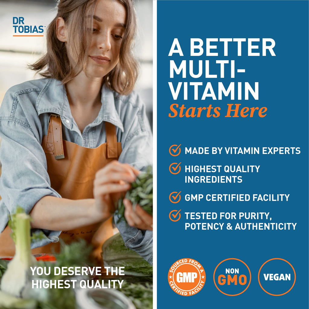 Dr. Tobias Adult Multivitamin for Women & Men, Immune Supporting Vitamins from 42 Fruits, Vegetables, Plus Probiotics, Vegan Multivitamins Dr. TobiasBuy Supplements Australia
