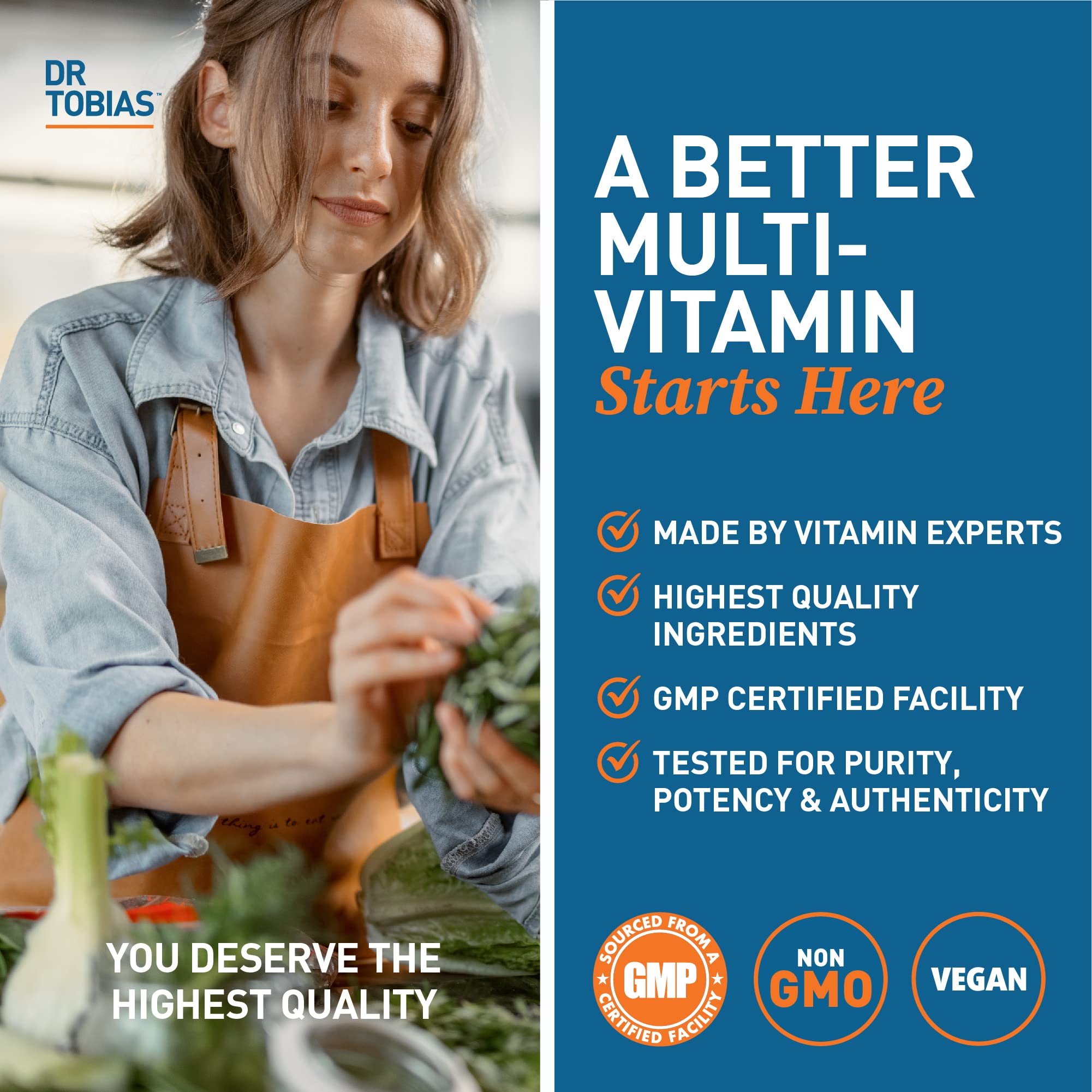 Dr. Tobias Adult Multivitamin for Women & Men, Immune Supporting Vitamins from 42 Fruits, Vegetables, Plus Probiotics, Vegan Multivitamins Dr. TobiasBuy Supplements Australia