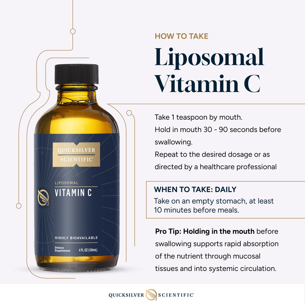Quicksilver Scientific Liposomal Vitamin C - 1000mg Buffered Liquid Vitamin C Supplement - Immune + Antioxidant Support - Liposomes for Superior Absorption - Vegan + Non-GMO (4oz / 120ml) Quicksilver ScientificBuy Supplements Australia
