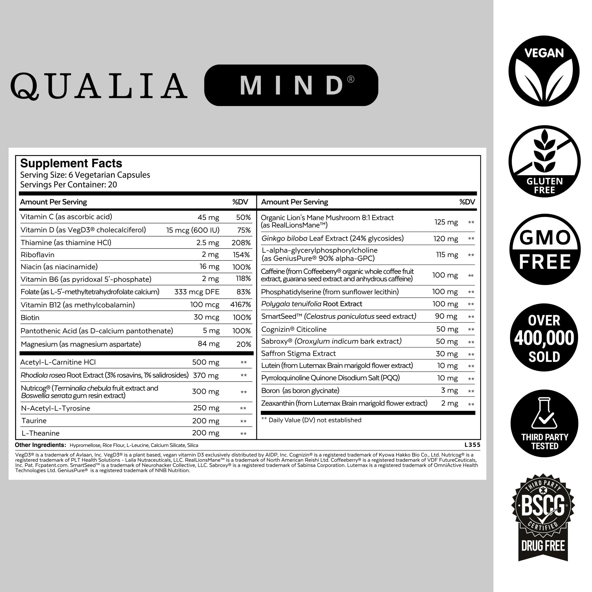 Qualia Mind — Beat Brain Fog | Doctor-Formulated Premium Brain Nourishment | Fuel Focus, Drive & Energy | 32 Ingredients Including Lion’s Mane, Cognizin™️, Ginkgo & More| 2 Week Supply* QUALIA LIFE SCIENCESBuy Supplements Australia