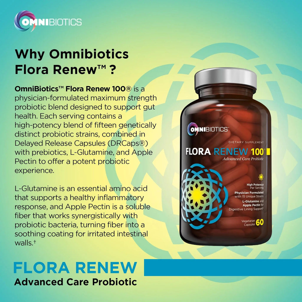 100 Billion Probiotics - 15-Strain Probiotic for Women & Men, DRCaps Delayed Release, Prebiotics, L-Glutamine, Apple Pectin, Gut Lining Support, Shelf Stable, Non-GMO, 60 Vegan Capsules for Adults OmniBiotics buy supplements Au