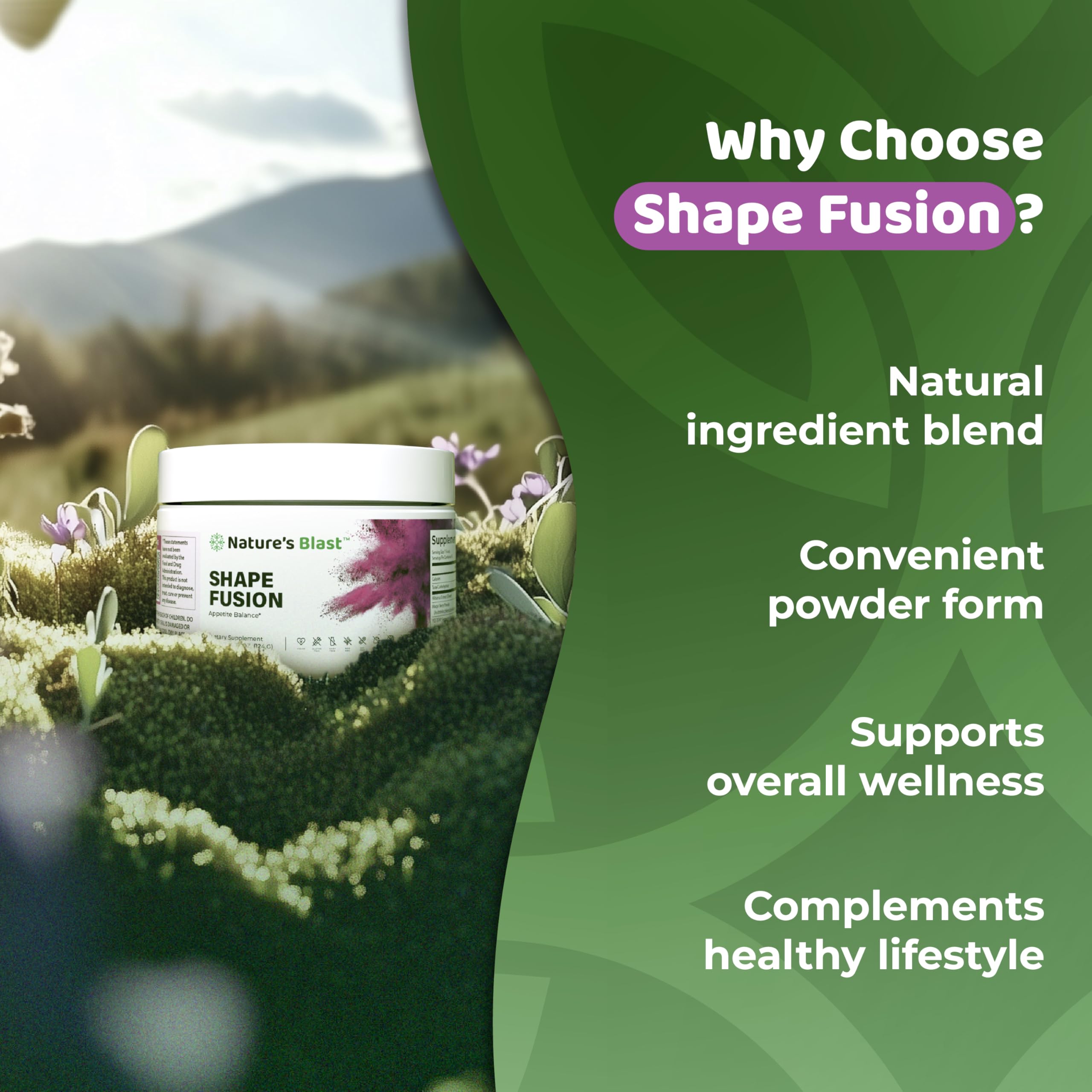 NATURES BLAST Shape Fusion® - GLP-1 Supplements with Ashwagandha, Hibiscus, Ceylon Cinnamon, Maqui Berry & African Mango Extract - Supports Healthy Habits, Energy & Body Balance - 30 Servings NATURES BLASTBuy Supplements Australia