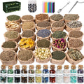 JUSTASHOW 61PCS Witchcraft Supplies for Wiccan Spells, Witchcraft Starter Kit, Spell Candles
