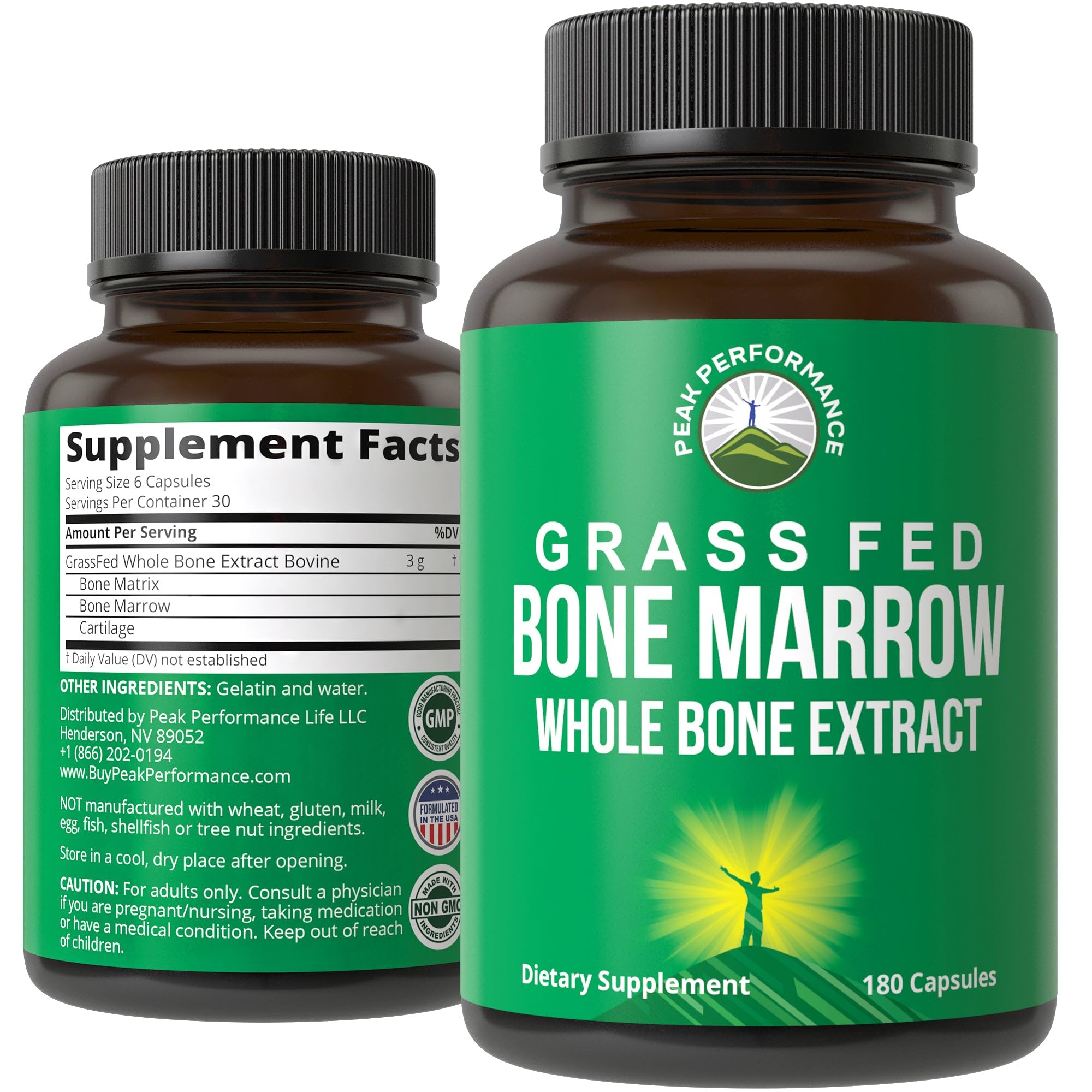 Peak Performance Grass Fed Bone Marrow - Whole Bone Extract Supplement 180 Capsules. Superfood Pills Rich in Collagen, Vitamins, and Amino Acids. from Matrix, Marrow, Cartilage. Ancestral Tablets Peak PerformanceBuy Supplements Australia
