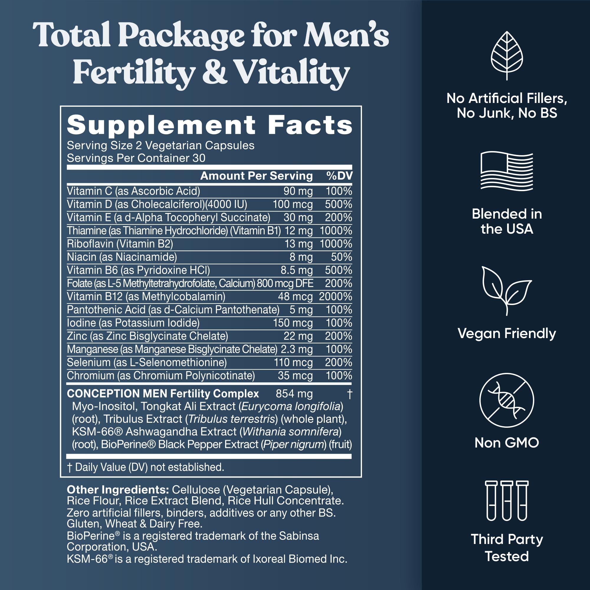 Conception for Him and Vital Liver Bundle - Male Fertility Booster & Prenatal Supplement + 9-in-1 Liver Support Eu Natural buy supplements Au