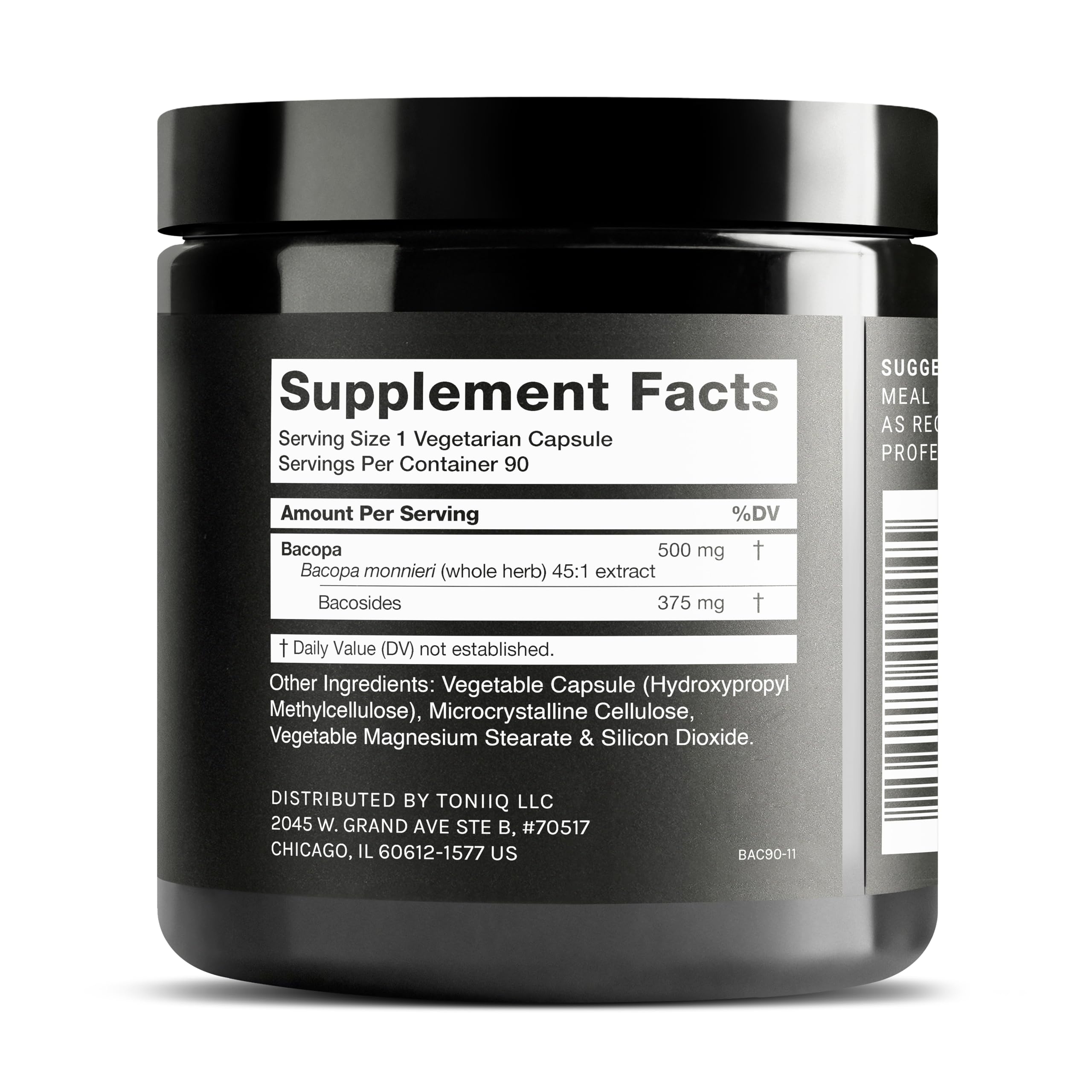 Toniiq Bacopa - Ultra High Potency 45:1 Extract with 75% Bacosides - Highly Concentrated - Third-Party Lab Tested - 90 Capsules Toniiq buy supplements Au