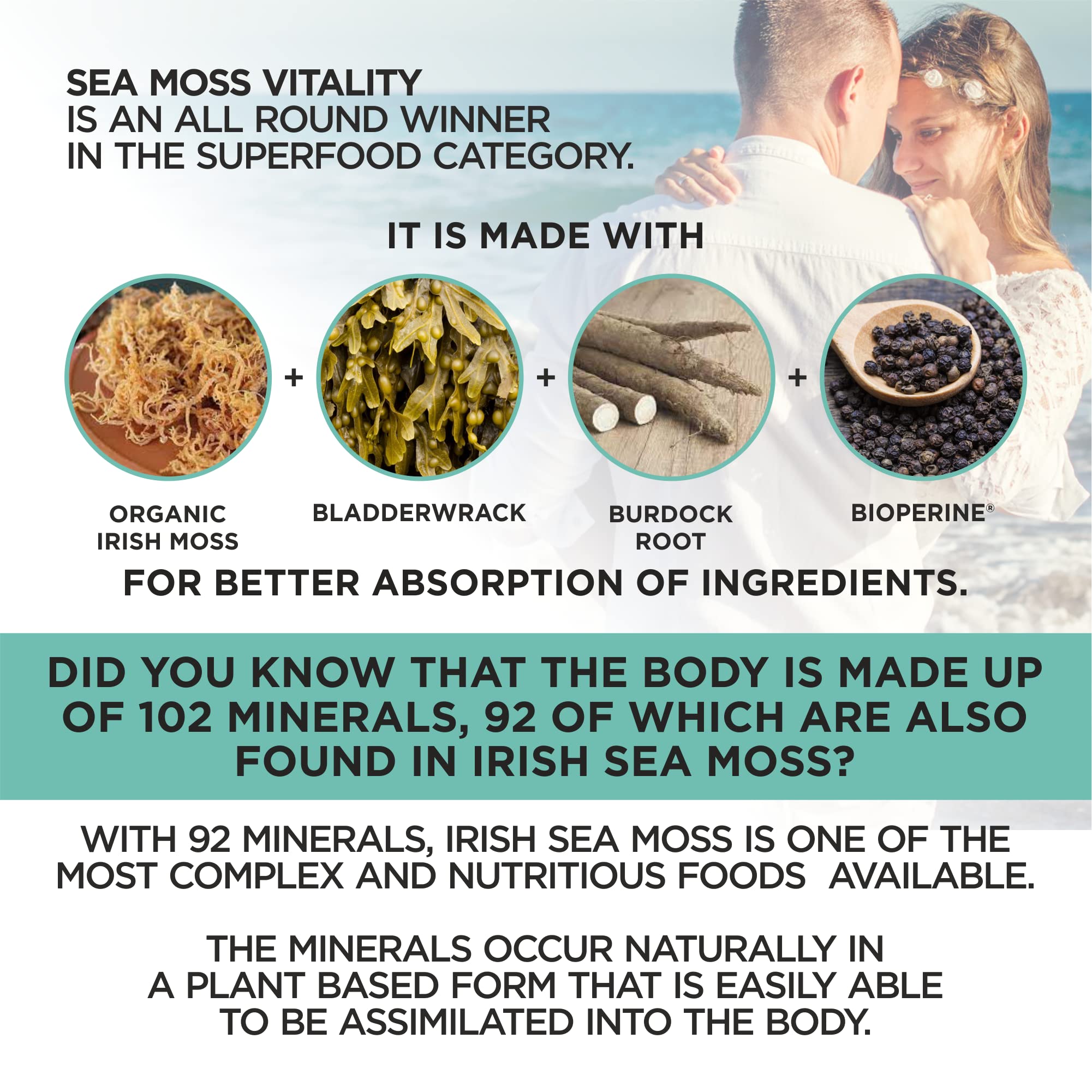 HerbaMe Organic Irish Sea Moss with Bladderwrack, Burdock Root & Black Pepper Extract HerbaMeBuy Supplements Australia