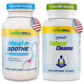 HEAL-N-SOOTHE and Natural Cleanse Dietary Supplement Bundle - Proteolytic Enzymes Formula with Turmeric, Bromelain, & Boswellia for Joint Support, Buckthorn Bark, Psyllium Husk, Milk Thistle, & Ginger HEAL-N-SOOTHE buy supplements Au