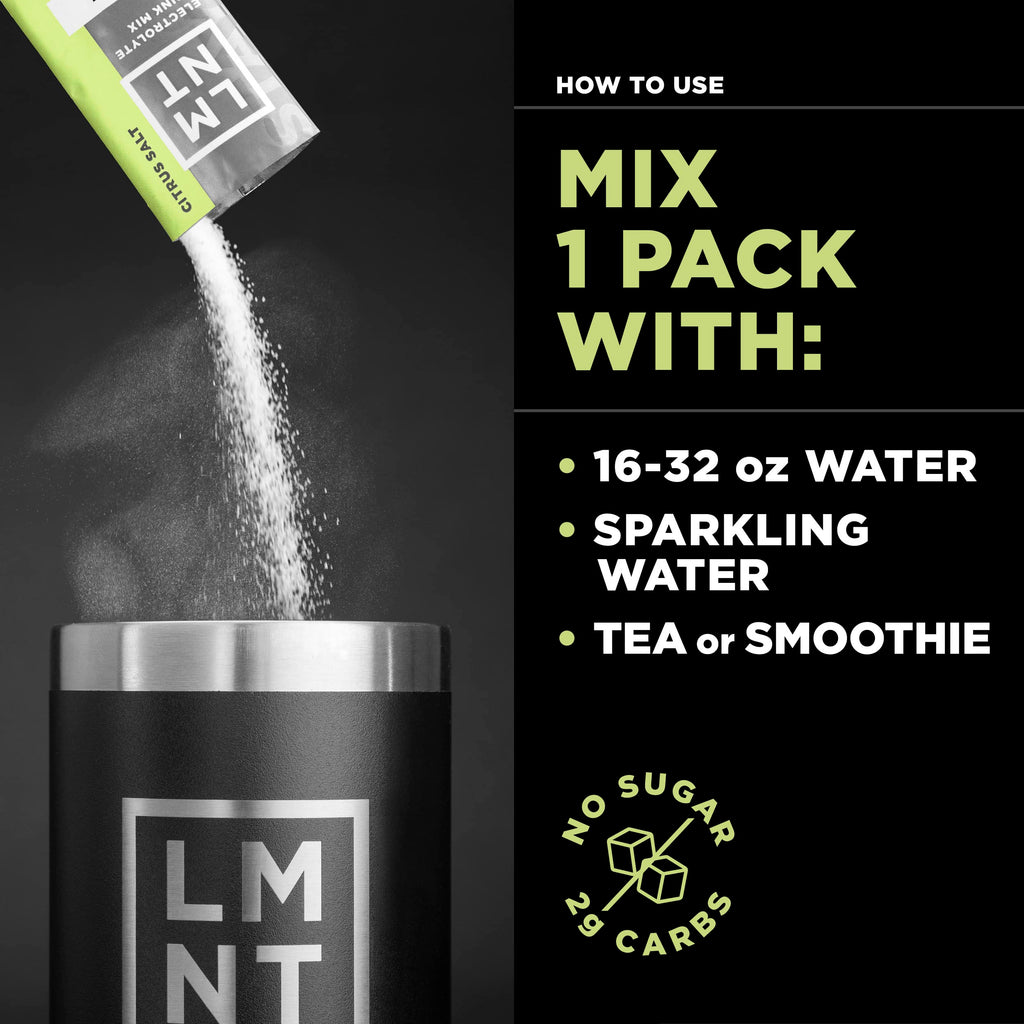 LMNT Zero-Sugar Electrolytes - Citrus Salt - Hydration Powder Packets | No Dodgy Ingredie Drink LMNTBuy Supplements Australia