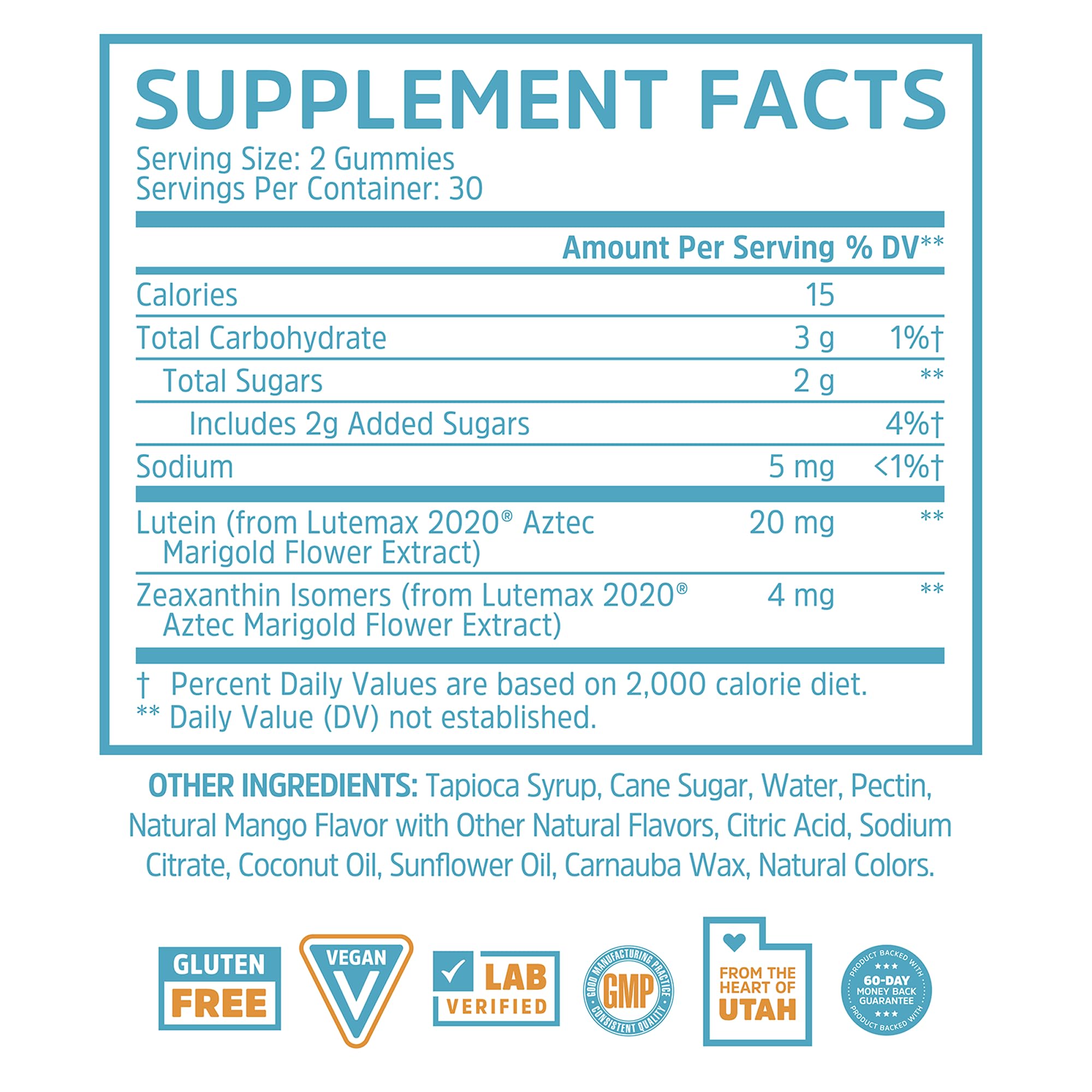 Zhou Screen Eyes Gummies - Lutein Gummies for Eye Health, Lutein and Zeaxanthin for Adults & Kids, Supports Eyesight, Blue Light Vision Health Formula - 60 Count ZHOUBuy Supplements Australia