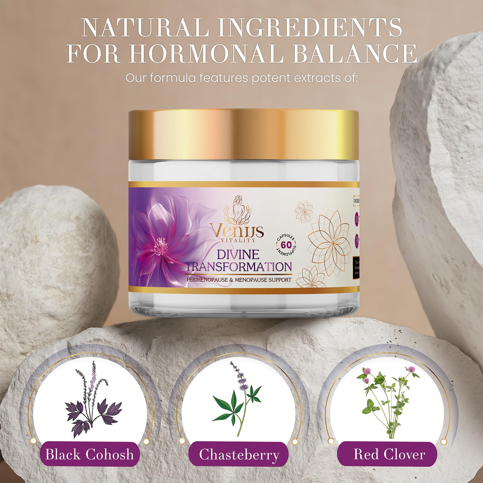 Menopause Supplements for Women - Female Hormone Balance & Immune Support - Mood Swings & Restful Sleep - Valerian Root & Saw Palmetto - Black Cohosh for Menopause Hot Flashes Relief - 60 Capsules Venus VitalityBuy Supplements Australia
