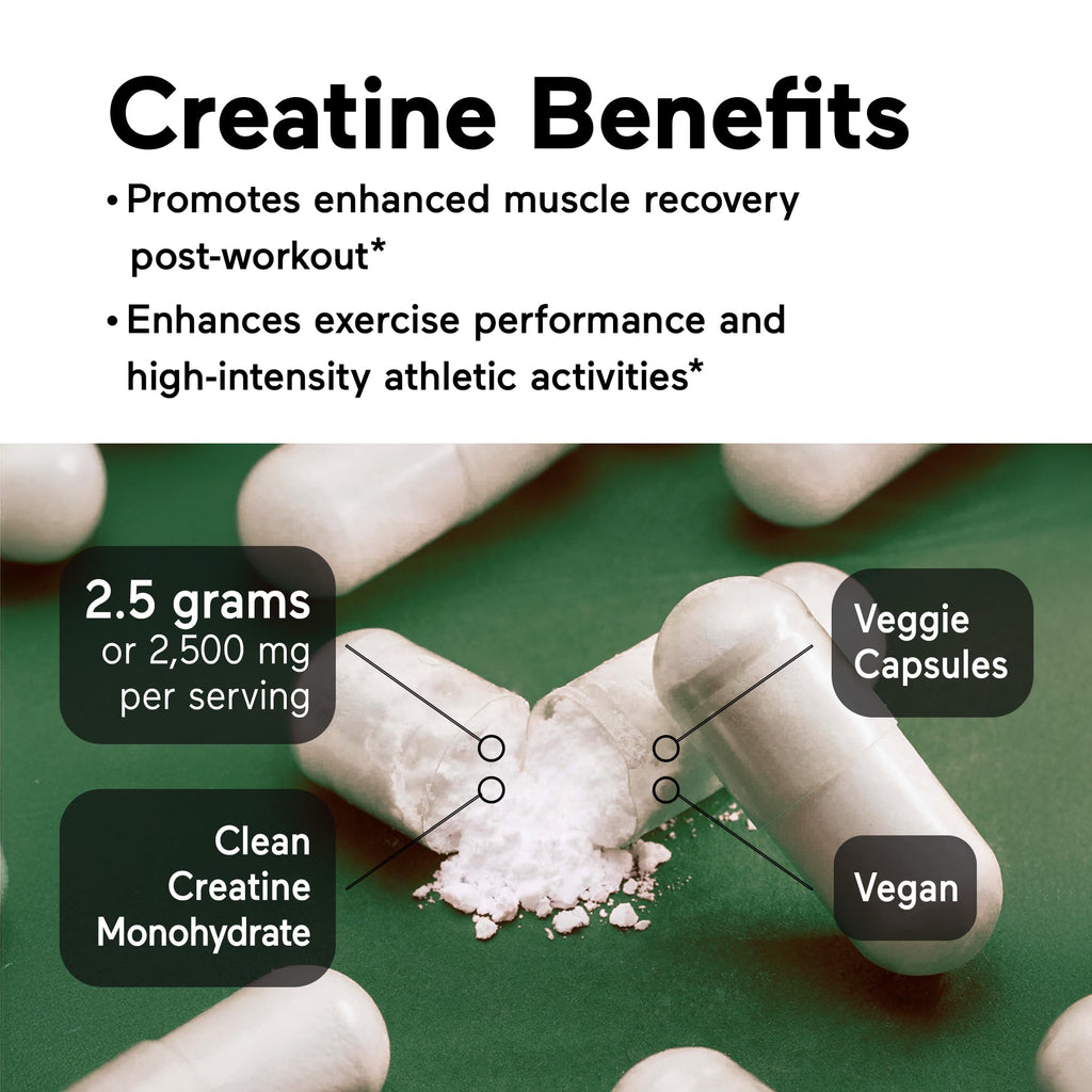 SMARTERNUTRITION Creatine Monohydrate Pills with 2500mg (2.5g) Per Serving, Vegan Capsules - Pre & Post Workout Recovery Support, Promotes Muscle Mass &. Endurance - 60 Count[30-Day Supply] SMARTERNUTRITIONBuy Supplements Australia