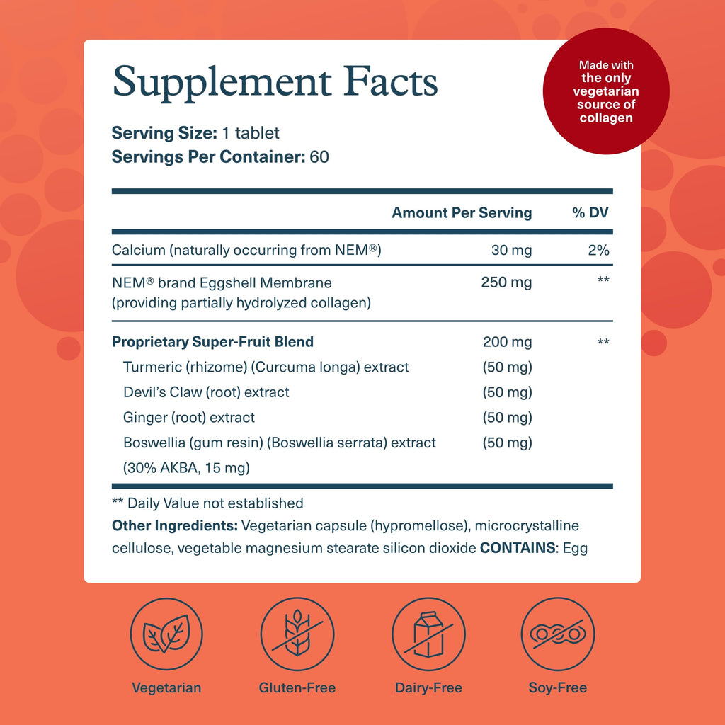 Youtheory Joint Collagen - Vegetarian Collagen Supplement with NEM Eggshell Membrane & Boswellia Extract - Dairy, Soy & Gluten Free - 60 Vegetarian Capsules YoutheoryBuy Supplements Australia