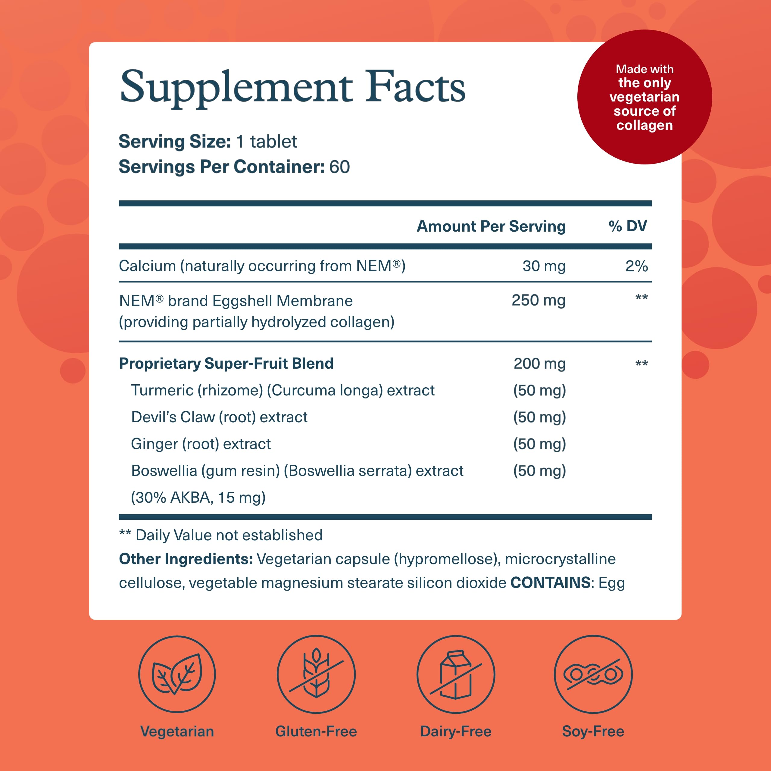 Youtheory Joint Collagen - Vegetarian Collagen Supplement with NEM Eggshell Membrane & Boswellia Extract - Dairy, Soy & Gluten Free - 60 Vegetarian Capsules YoutheoryBuy Supplements Australia