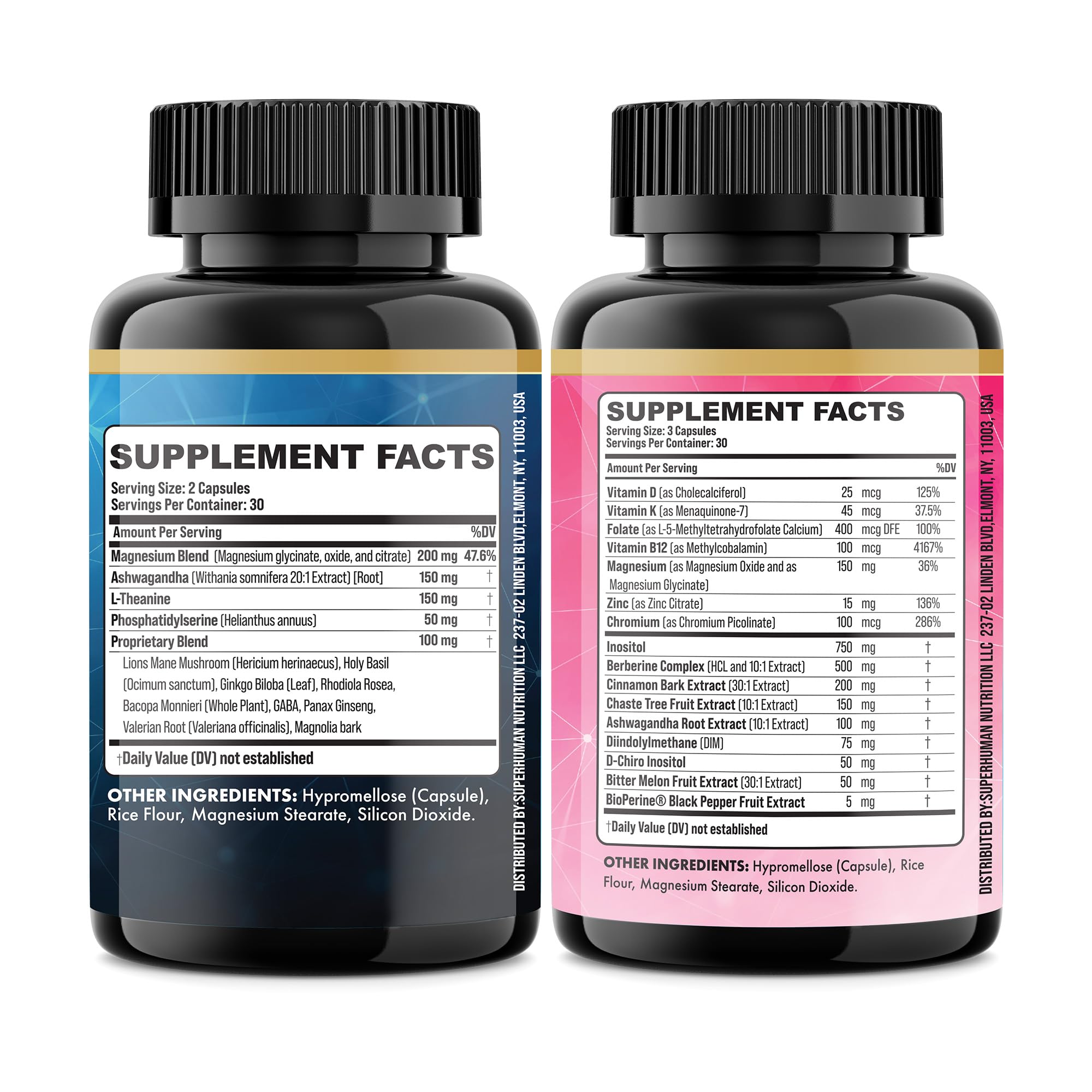 Parrox Cortisol & Myo-Inositol Supplement Bundle, Soothe & Smooth Bundle, 13-in-1 Cortisol Balance, Magnesium, Ashwagandha, L-Theanine, D-Chiro Inositol, Folate, Berberine, Chasteberry (150 Capsules) ParroxBuy Supplements Australia