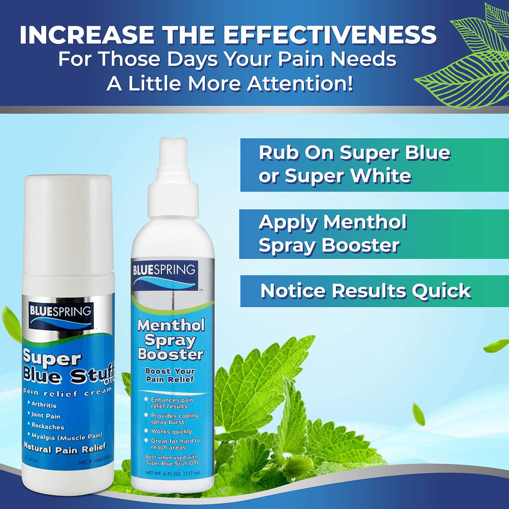 Super Blue Stuff Natural Pain Relief roll on with Emu Oil by BlueSpring- Pain relief rub Anti Inflammatory Analgesic Cream for Back, Knee, Joint, Muscle, Arthritis, and neck Pain Relief- 3 Oz roll-on. Emu TherapyBuy Supplements Australia