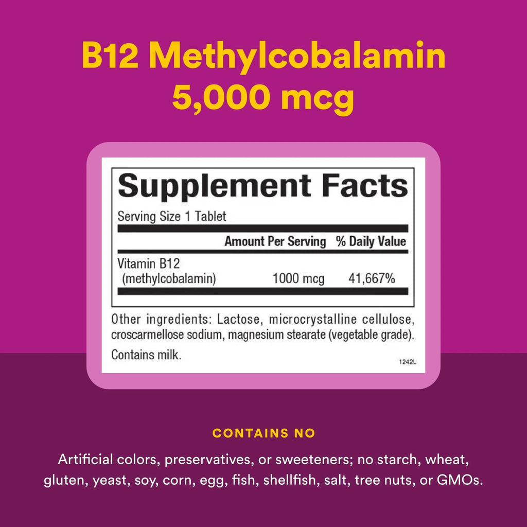Natural Factors Methylcobalamin 1,000 mcg - Vitamin B12 Supplement in Metabolically Active Form - Supplement Supports Cll Formation Natural FactorsBuy Supplements Australia