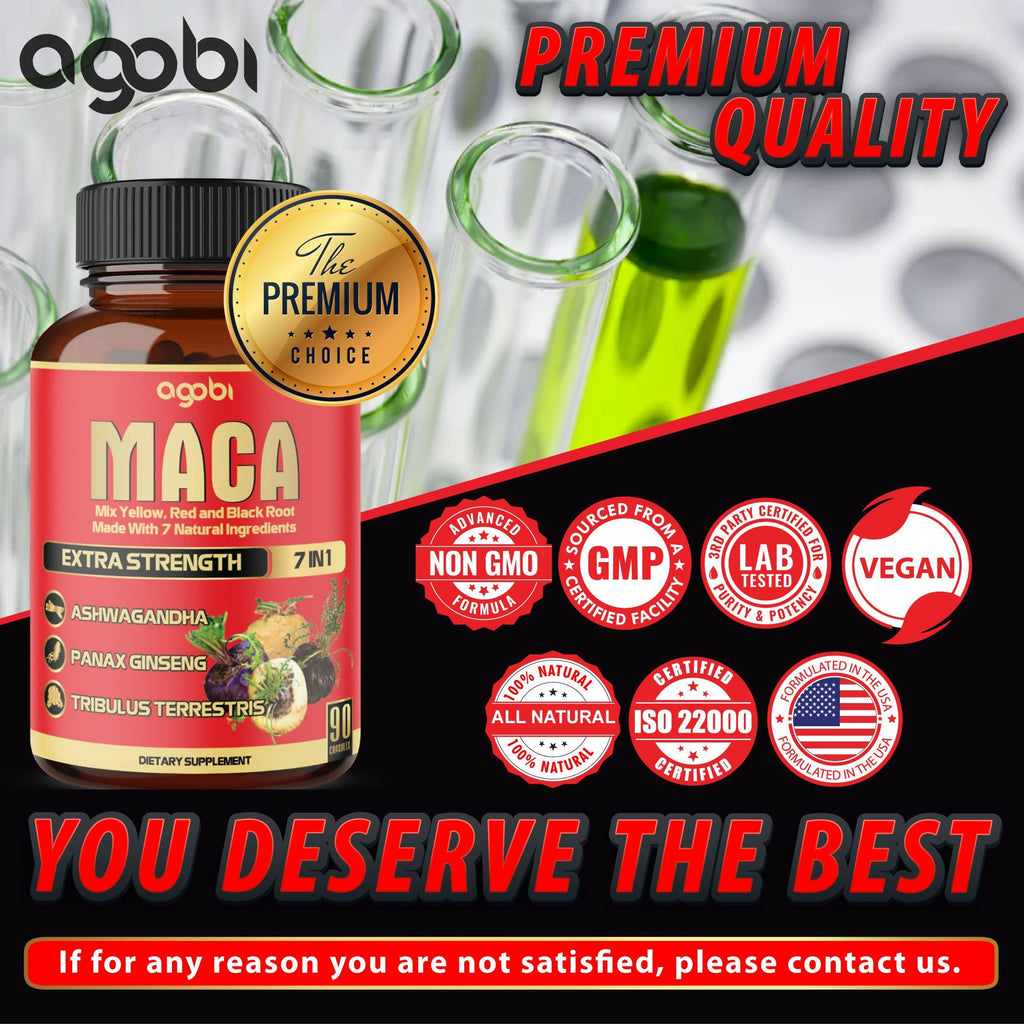 Maca Root Capsules - Supports Natural Health - Energy - Performance & Mood Supplement - Enhanced Blood Flow 3-Month Supply agobiBuy Supplements Australia