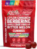 Sugar Savior Ceylon Cinnamon Berberine Gummies Apple Cider Vinegar Artichoke Turmeric Blueberry Ginseng Banaba Bitter Melon Black Pepper Vitamin D Zinc GLP1 Gummies 60 Count by Clean Nutra Clean NutraceuticalsBuy Supplements Australia