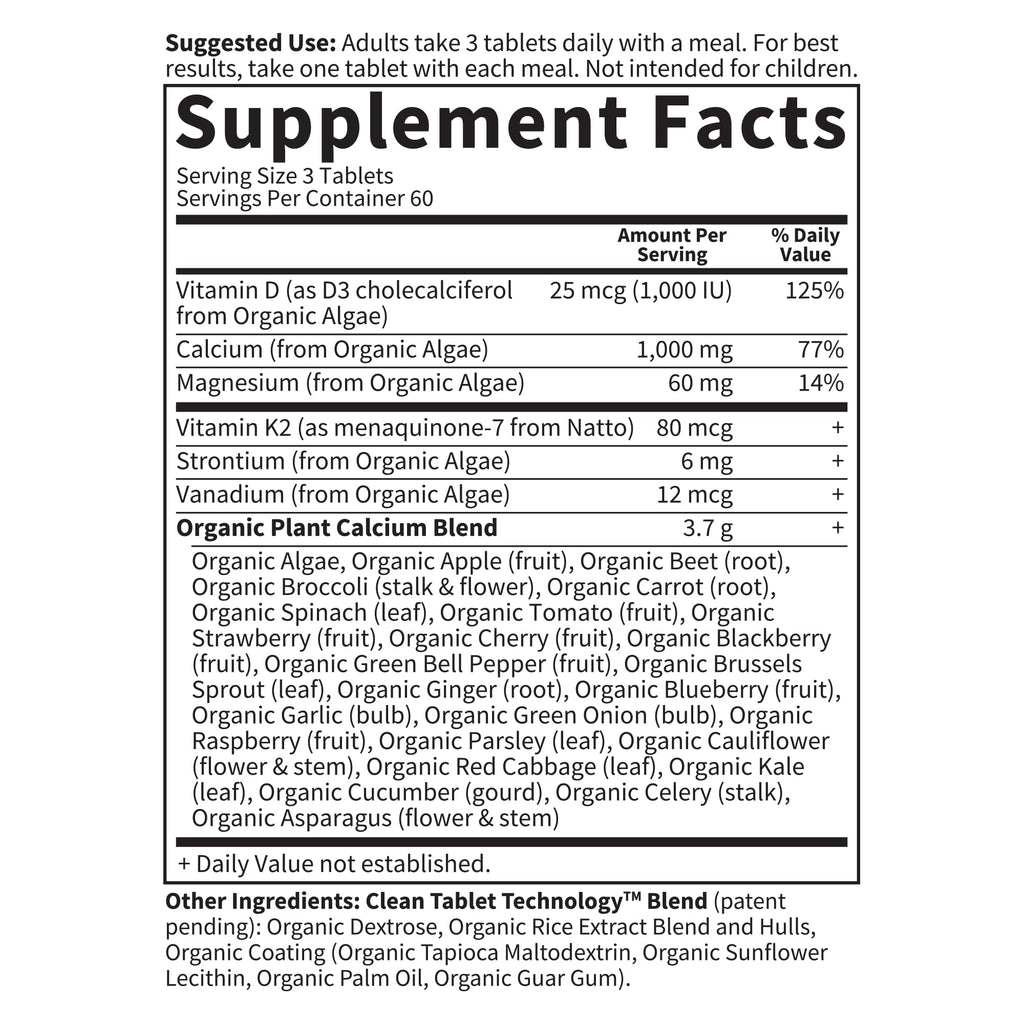 Garden of Life Calcium Supplement with Magnesium & Organic Vitamin D3 K2, Made from Whole Foods, Gluten-Free, 180 Count