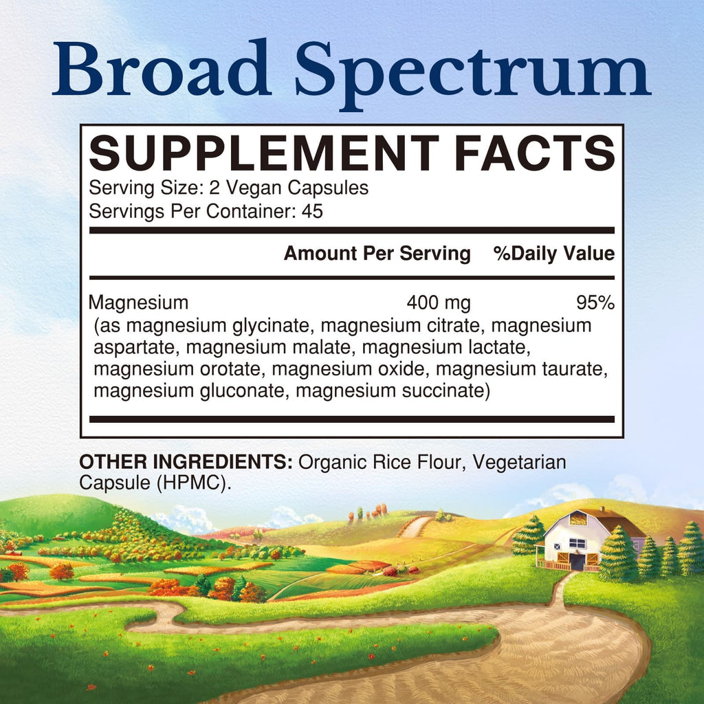 Vitalitown 10 in 1 Magnesium Complex Supplement - 400mg Elemental Magnesium Chelated with Glycinate, Citrate, Malate, Taurate & More - for Sleep Heart Energy - Non-GMO, Vegan, 90 Caps Vitalitown buy supplements Au
