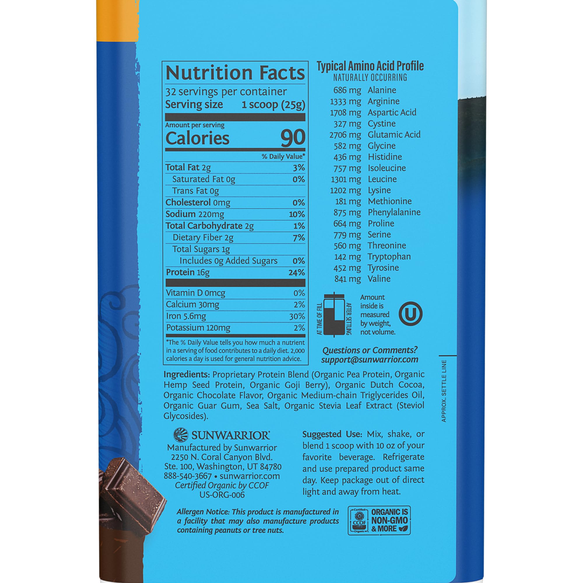 Vegan Protein Powder Plant-based Protein Powder USDA Organic | BCAA Amino Acids SunwarriorBuy Supplements Australia