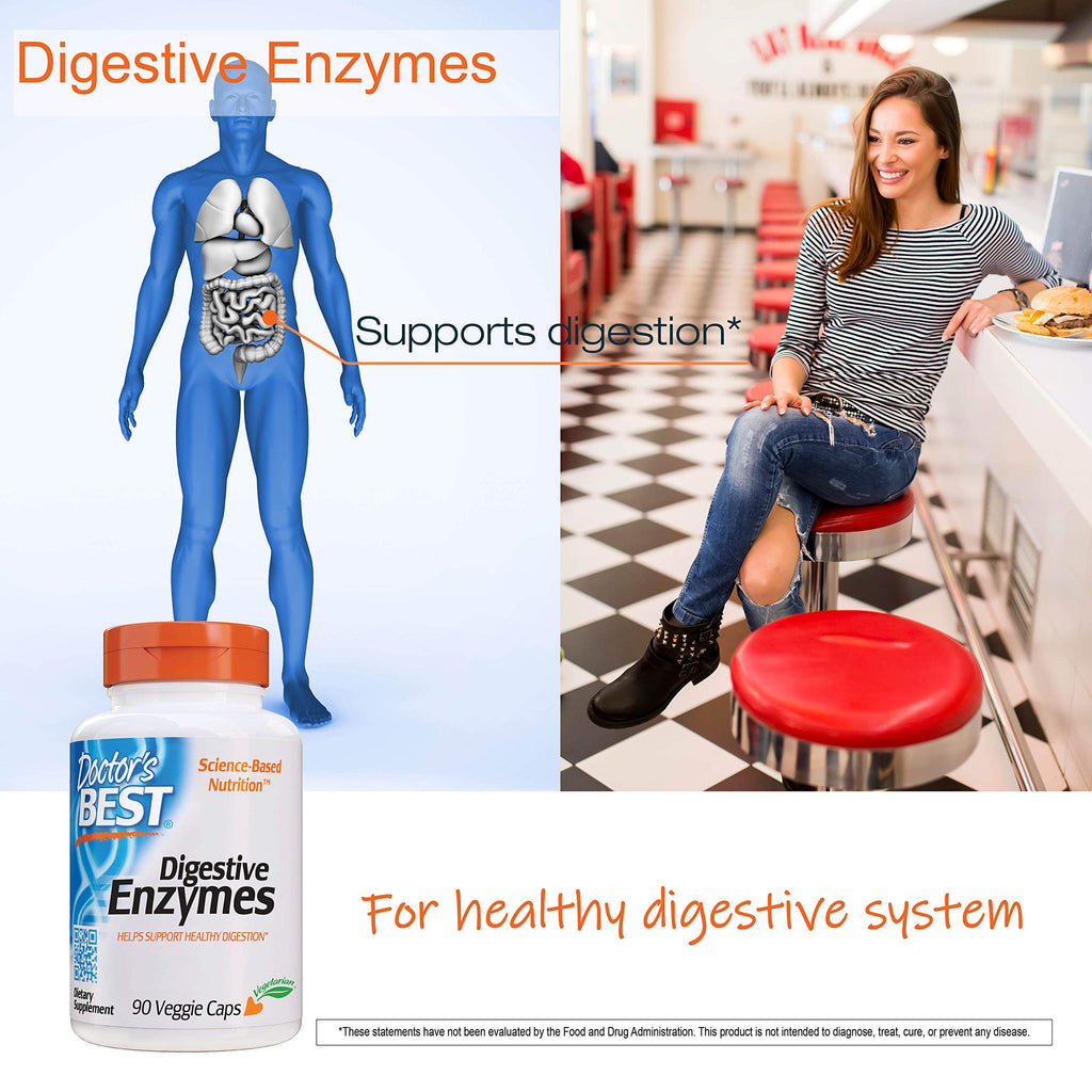 Doctor's Best Digestive Enzymes Non-GMO Vegetarian Gluten Free, 90 Cap Doctor's BESTBuy Supplements Australia