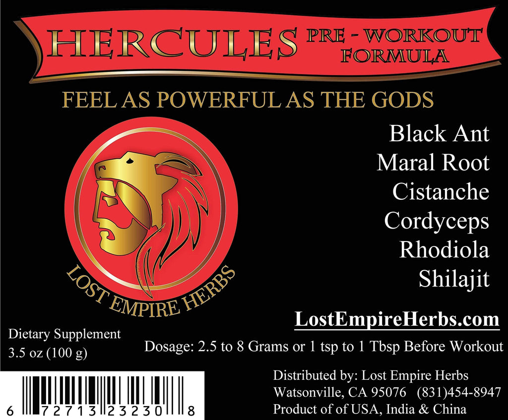 Lost Empire Herb's Pre Workout Herbal Supplement (Powder ~ 100g) || Premium Grade & 100% Pure || Proprietary Blend of Ancient Chinese Herbs Combine to Synergistically Boost Performance