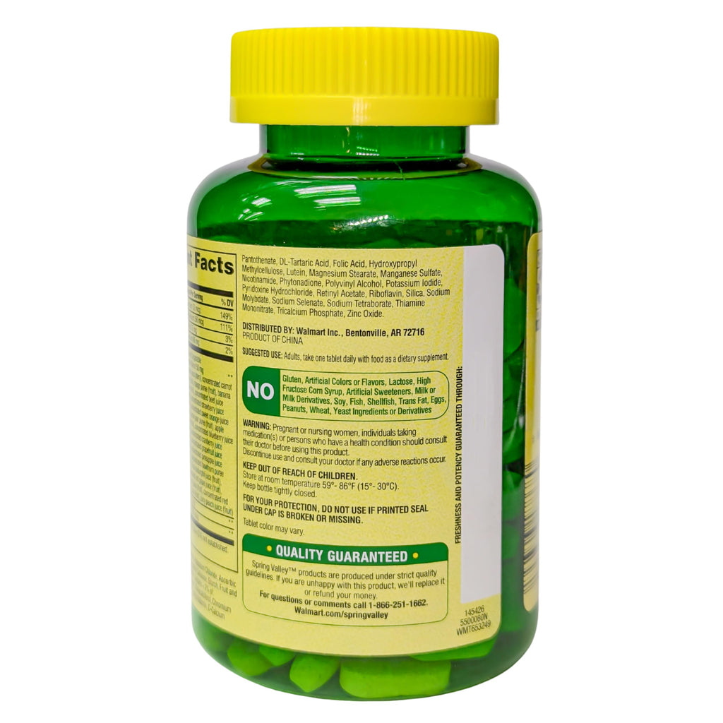 Spring Valley Women's 50+ Multi with Fruits & Vegetables Dietary Supplement 150 Tablets (One Bottle) Good Health Buena SaludBuy Supplements Australia