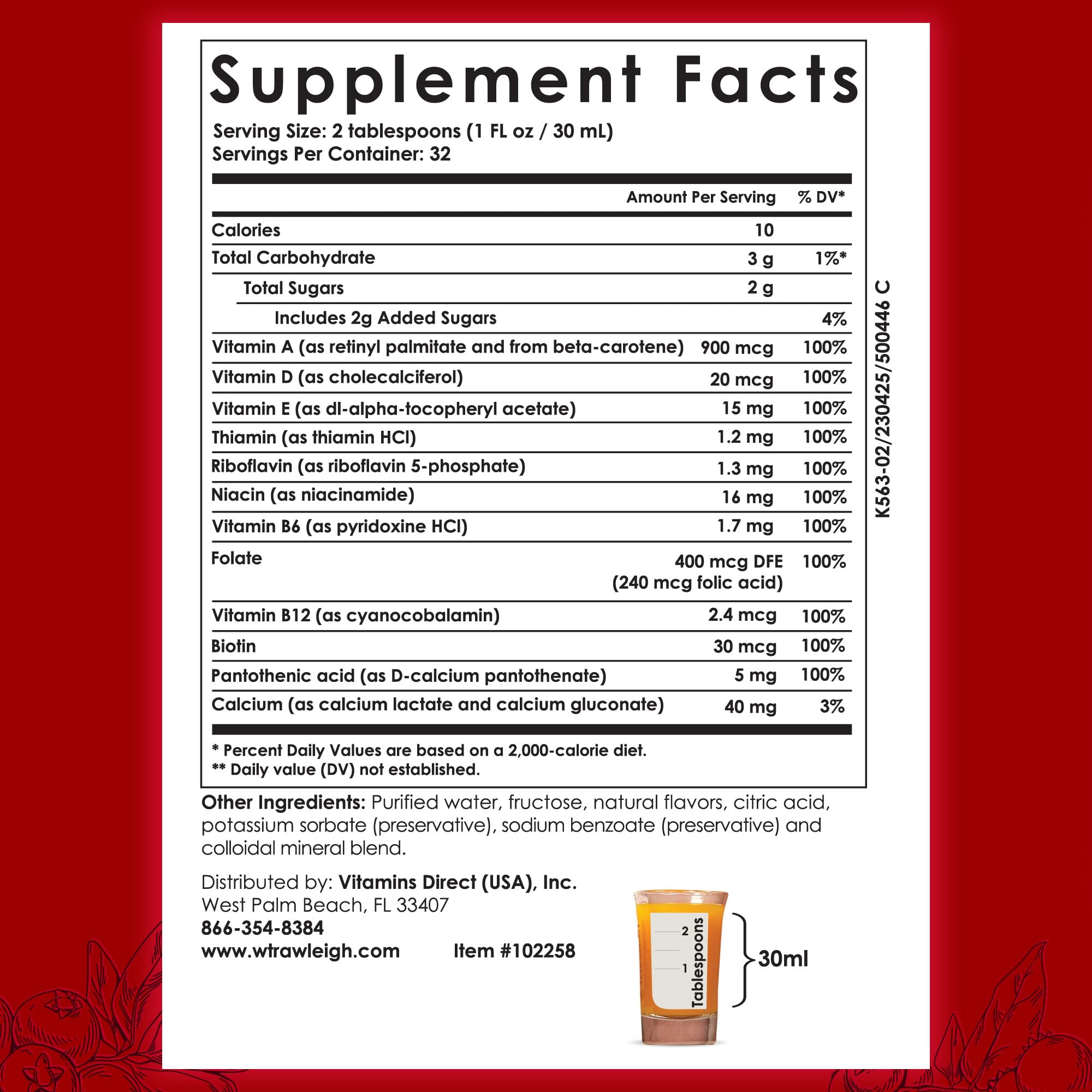 Rawleigh Power Nutrient: 32 fl oz for 1 Month - Cranberry Flavor, Daily Multivitamin Liquid Supplement for Men, Women with VIT. A - zinc & 70 Colloidal Trace Minerals, Vegetarian-Friendly, GMO Free RawleighBuy Supplements Australia