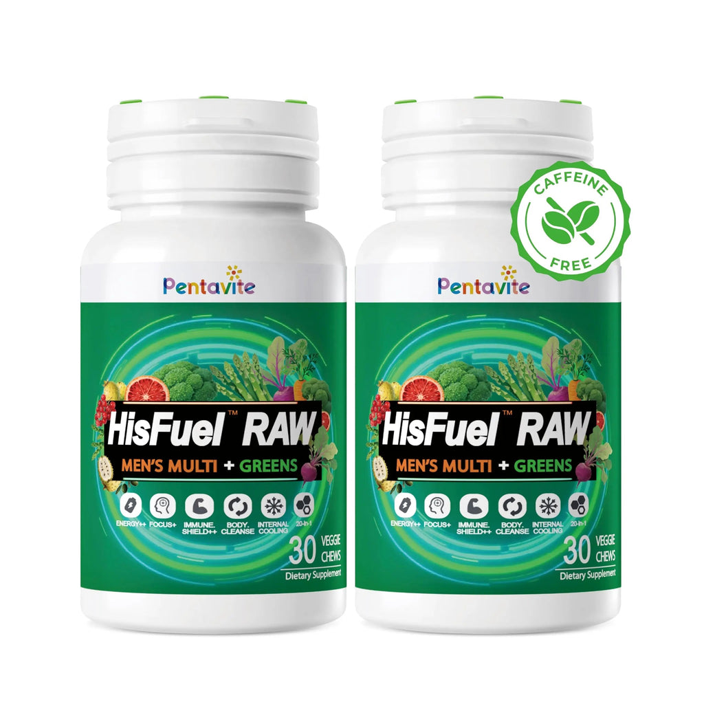 Pentavite HisFuel Multivitamin for Men, 20-in-1 Mens Vitamins with Natrual Fruits & Veggies, Vitamins & Minerals, Taurine, Boost Energy & Health Pentavite