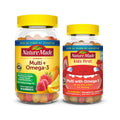 Nature Made Adult & Kids Multivitamin Gummies Combo Pack, Multis with Vitamin C, Vitamin D3, B Vitamins, Zinc, Omega 3 Fish Oil & More Nature Made