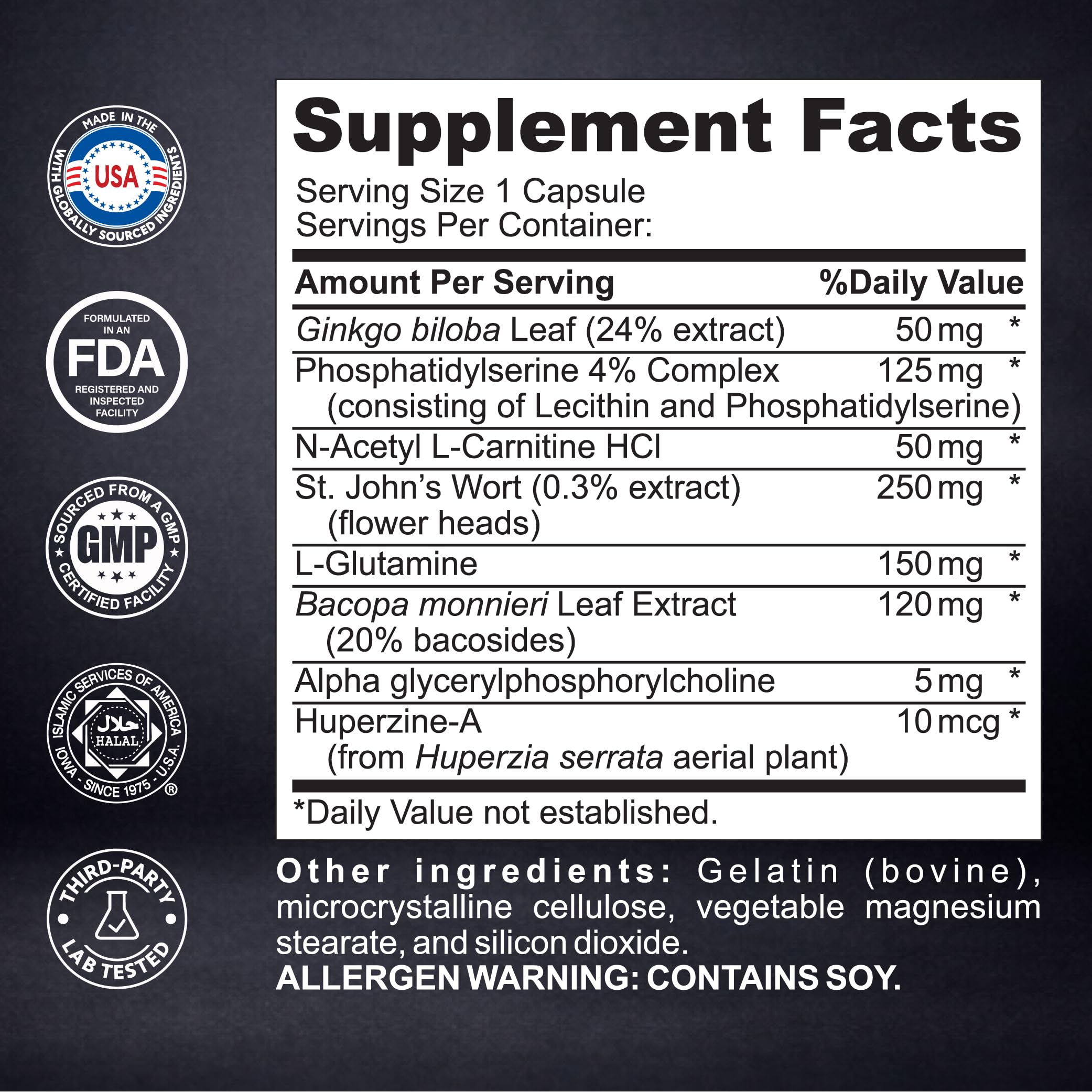 Brain Neuro Matrix – Memory & Focus Nootropic with Ginkgo Biloba & Huperzine A – Caffeine-Free Vegan Brain Supplement for Clarity, Focus & Mood – 90 Capsules (3-Month Supply) KaitaminBuy Supplements Australia