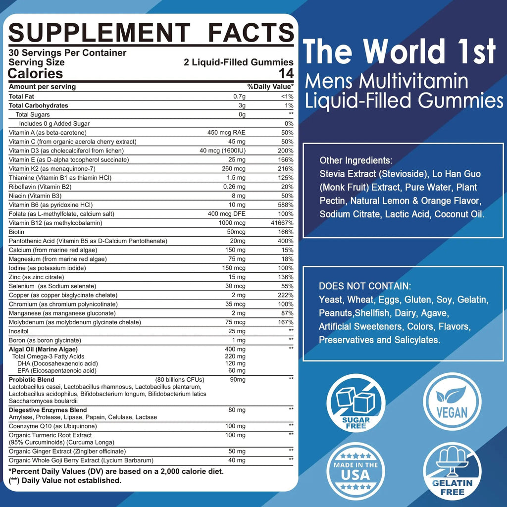LILICARE Mens Multivitamins Gummies + Methylene Blue Gummies for Human LILICAREBuy Supplements Australia