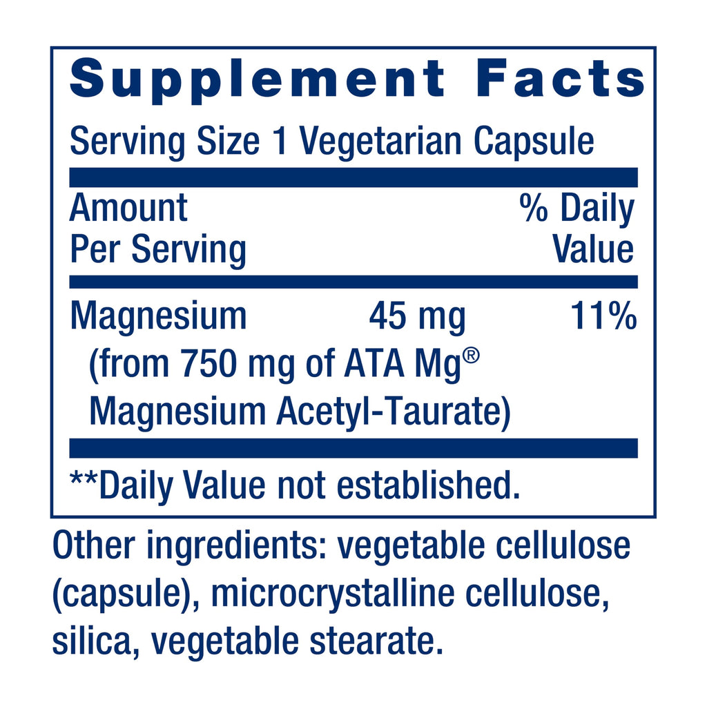 Life Extension Calm-Mag, Magnesium Acetyl taurinate, Daily Stress Management Formula, Supports Calmness and Relaxation, Gluten-Free, Non-GMO, Vegetarian, 30 Capsules Life ExtensionBuy Supplements Australia