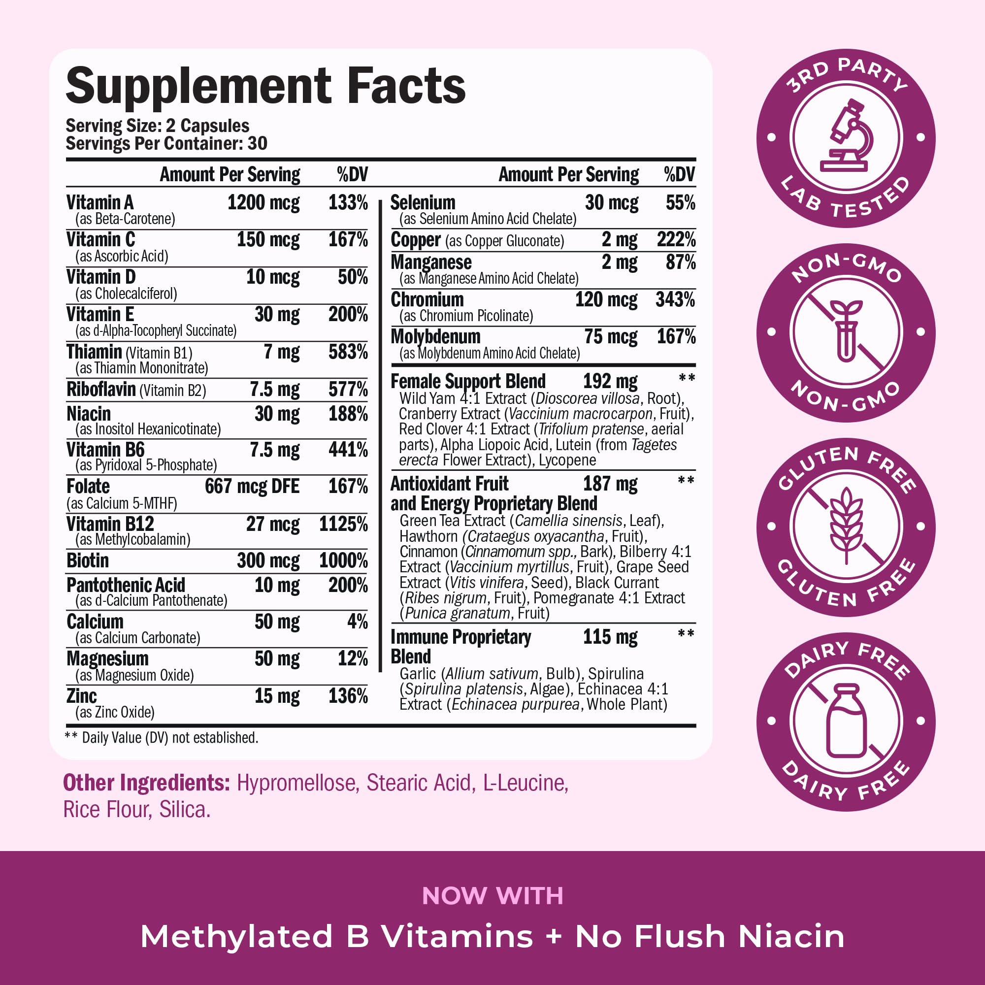Methylated Multivitamin for Women w/Bioavailable Vitamins, Chelated Minerals, Vitamin D, B12, C, A & Zinc for Energy, Focus and Immune Health Vimerson HealthBuy Supplements Australia
