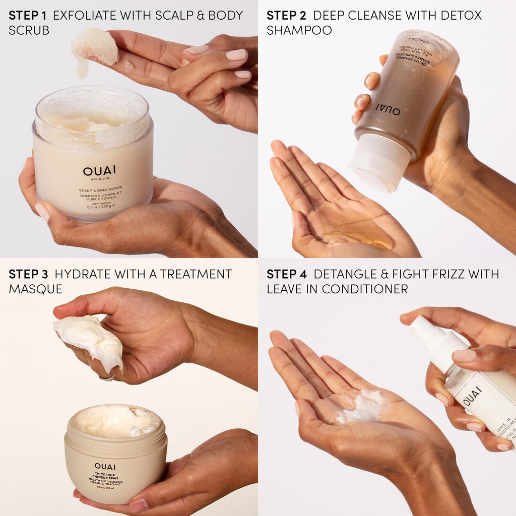 OUAI Detox Shampoo & Fine Hair Conditioner Bundle - Clarifying Shampoo for Build Up, Dirt, Oil, Product and Hard Water & Volumizing Conditioner for Fine Hair (2 Count) OUAIBuy Supplements Australia