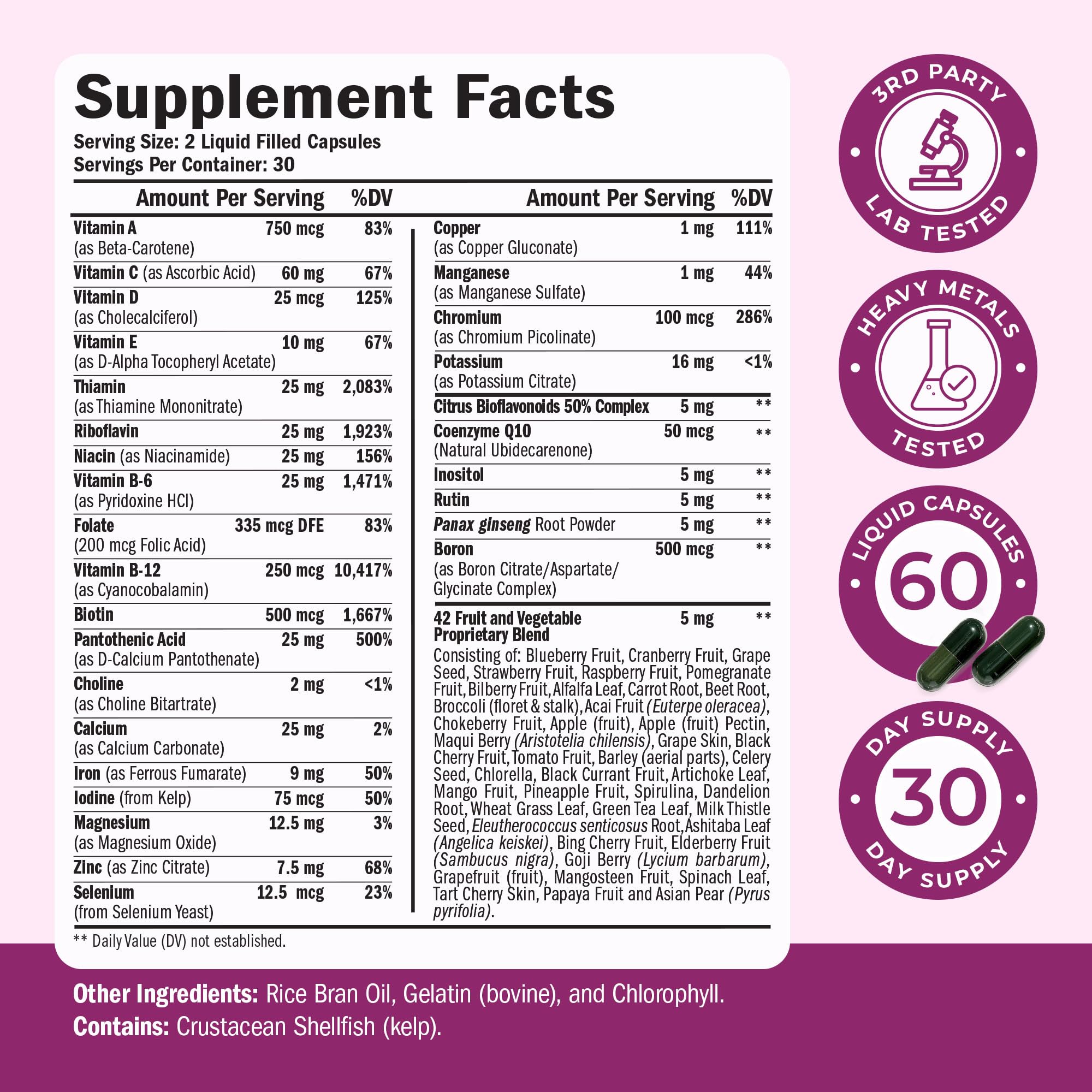 Multivitamin for Women with Bioavailable Vitamins, Minerals, Vitamin D, B12, C, A & Zinc for Energy, Focus and Immune Health – Premium Womens Multivitamins & Multiminerals – 60 Liquid Caps Vimerson HealthBuy Supplements Australia