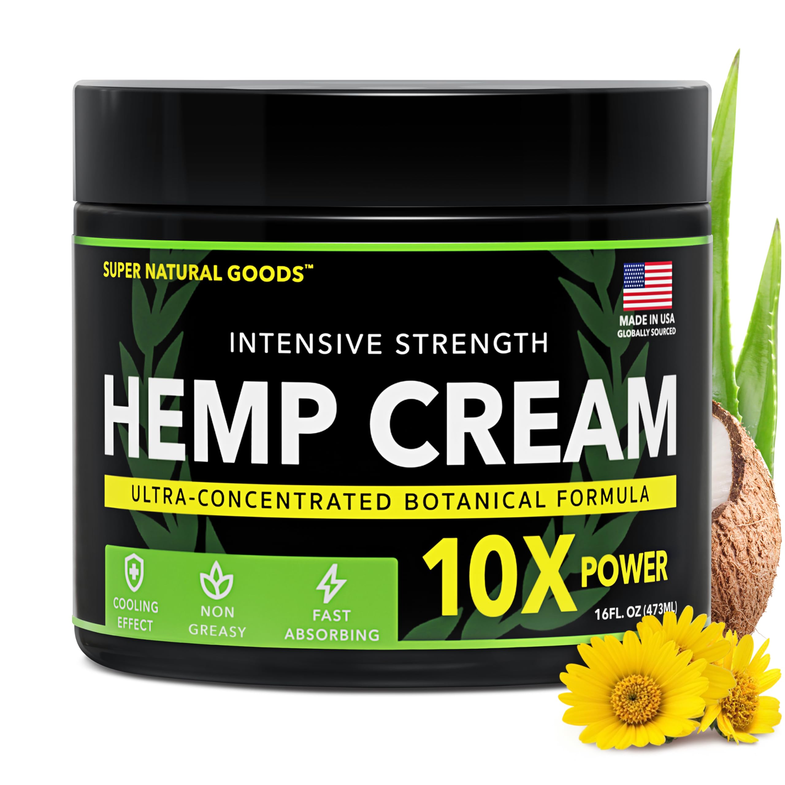 Super Natural Goods Hemp Cream with Hemp Oil, Turmeric, Arnica & Menthol – Botanical Cream with a Cooling Sensation for Localized Application (16oz) Super Natural GoodsBuy Supplements Australia