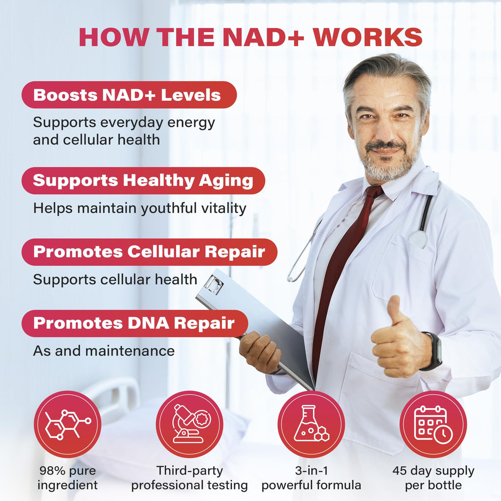 NAD+ 1000mg Liquid Packets Supplement - Premium Nicotinamide Riboside & Resveratrol for Cellular Energy,Advanced NAD Booster for Men & Women (90 Pocket) zoooneBuy Supplements Australia