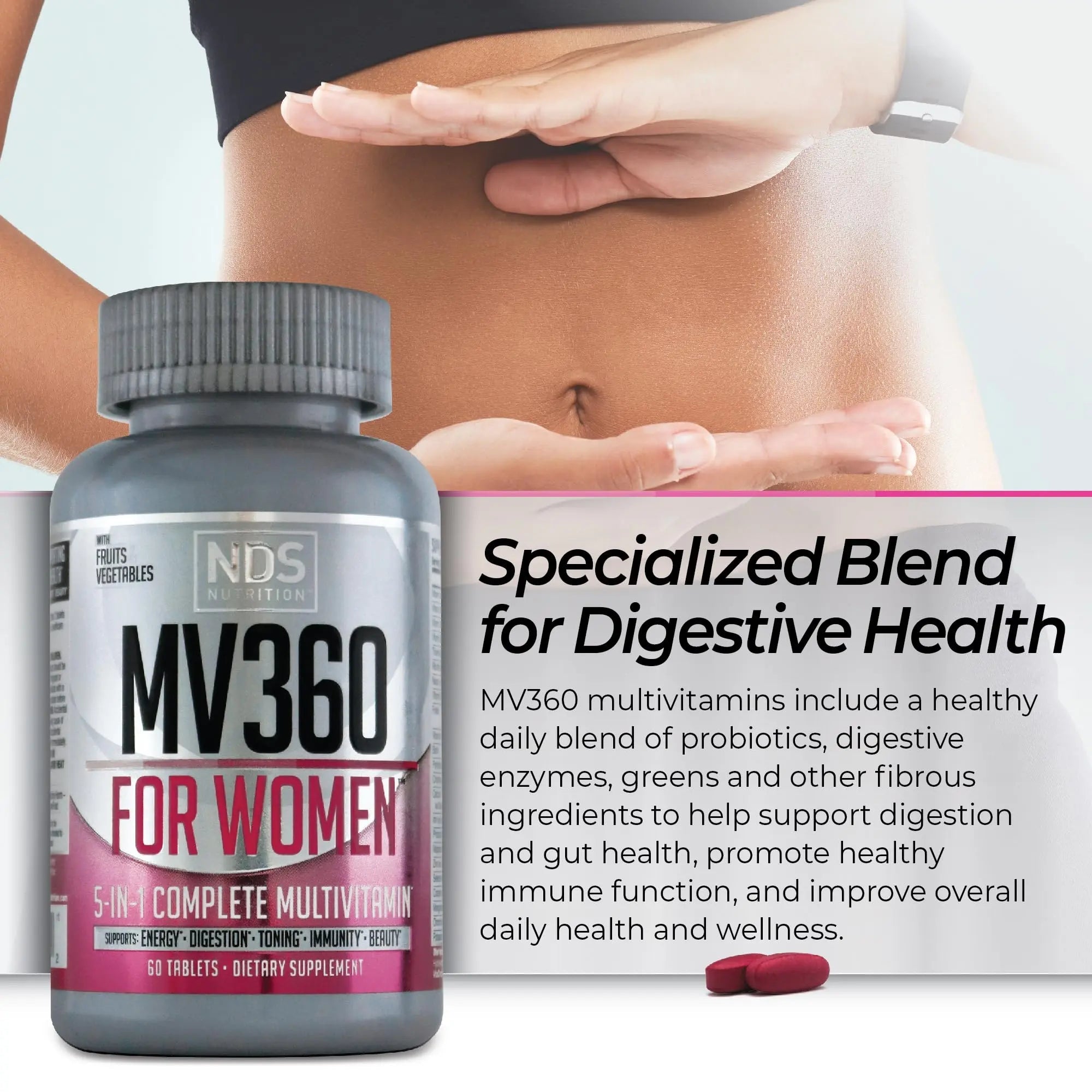 FitLife Brands Women's Nutrition MV360, 5-in-1 Complete Multivitamin with Essential Vitamins for Energy, Digestion, Toning, Immune Support FitLife BrandsBuy Supplements Australia