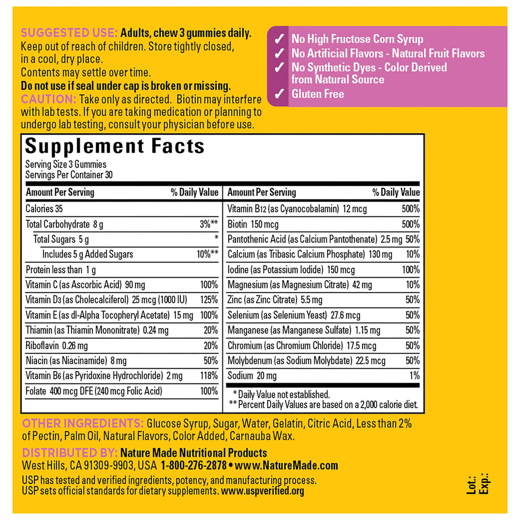 Nature Made Advanced Womens Gummy Multivitamins with Magnesium Citrate, Calcium, B Vitamins, Multivitamin Gummies for Women, 90 Multi Vitamin Gummies, 30 Day Supply Nature MadeBuy Supplements Australia