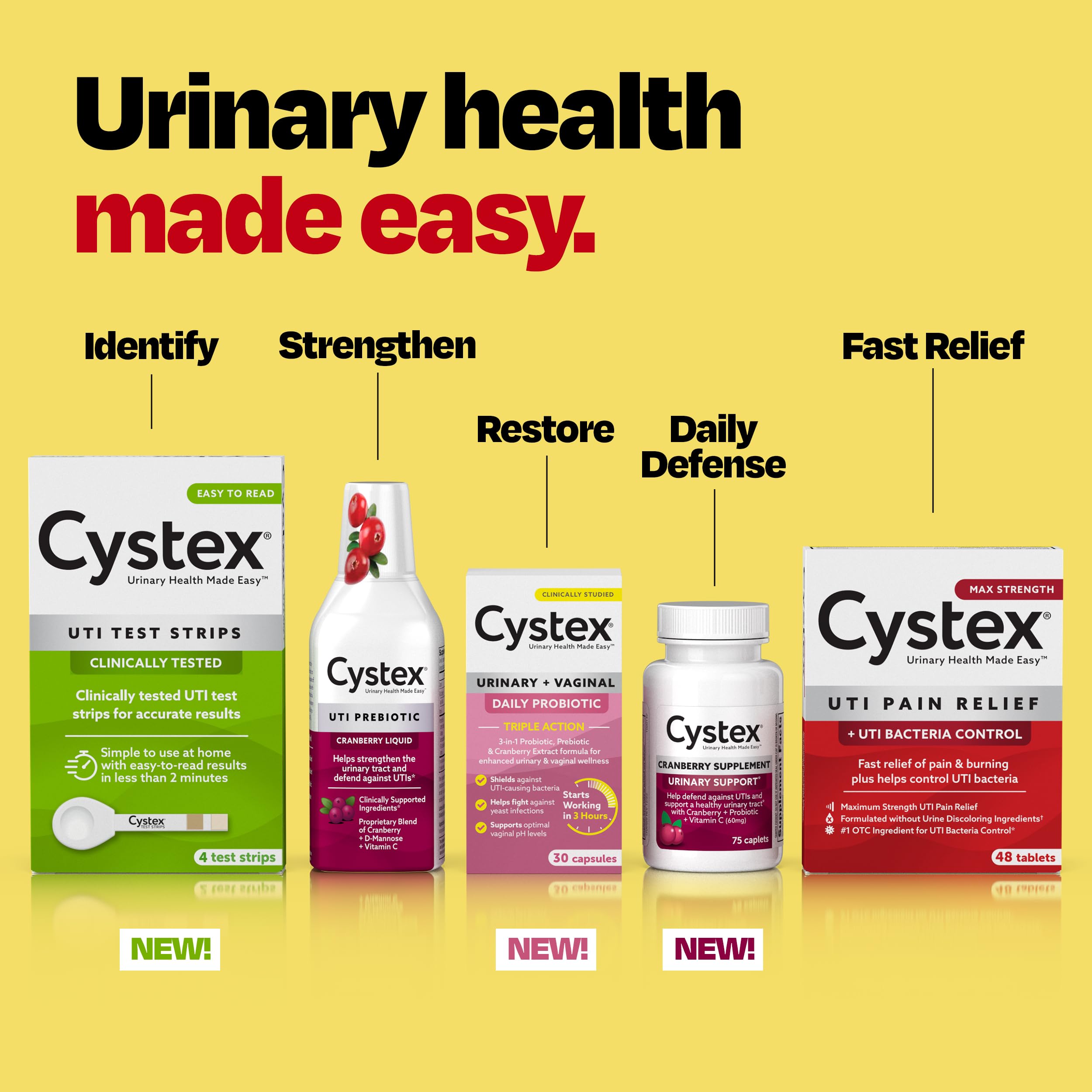 Cystex Urinary Tract Infection Support & Prevention - Cranberry Prebiotic Supplement with D-Mannose & Vitamin C for UTI Protection & Urinary Health Maintenance - 7.6 fl oz (Pack of 2) CystexBuy Supplements Australia